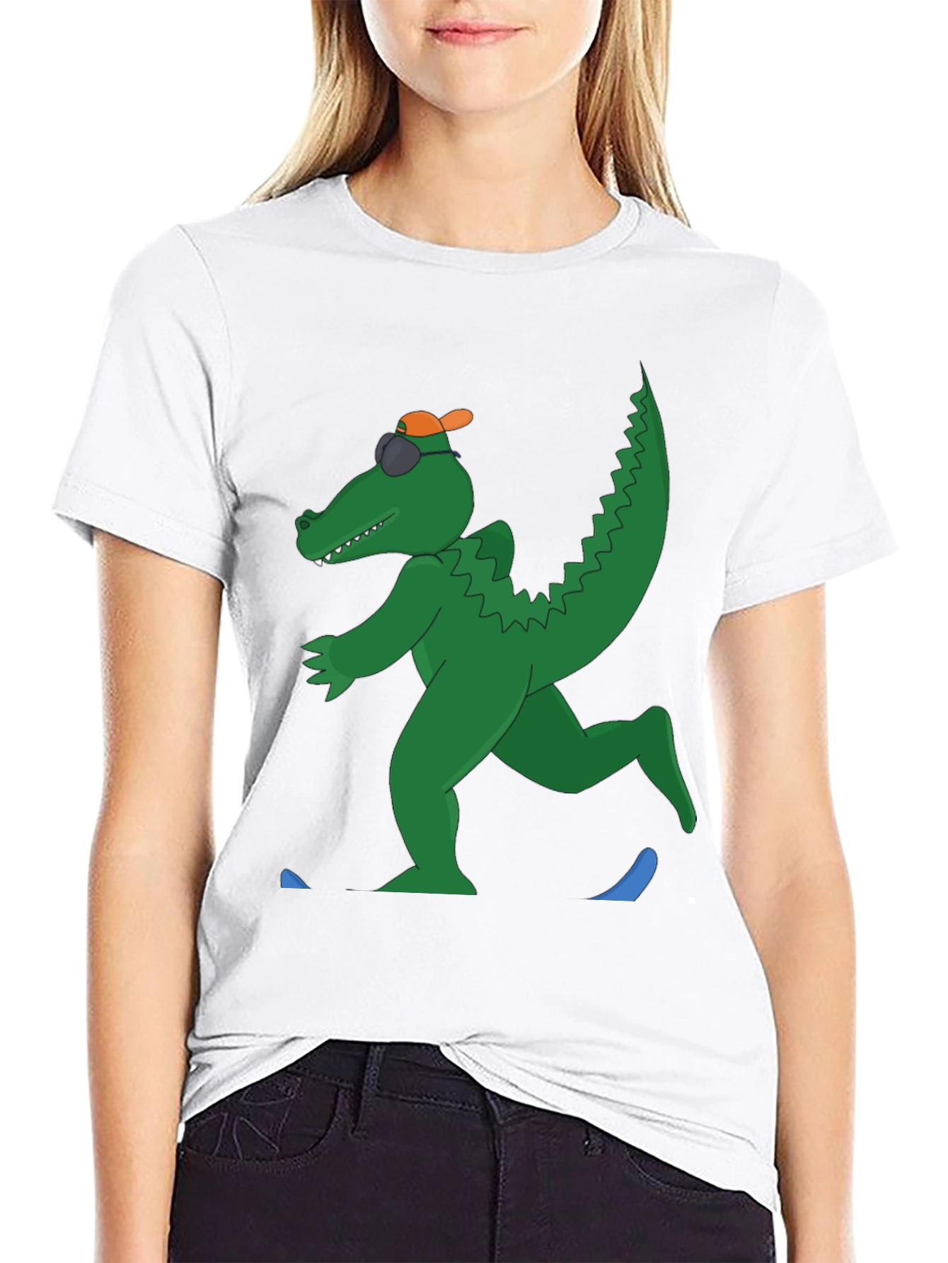 Black Cool Gator Graphic Tee view 9