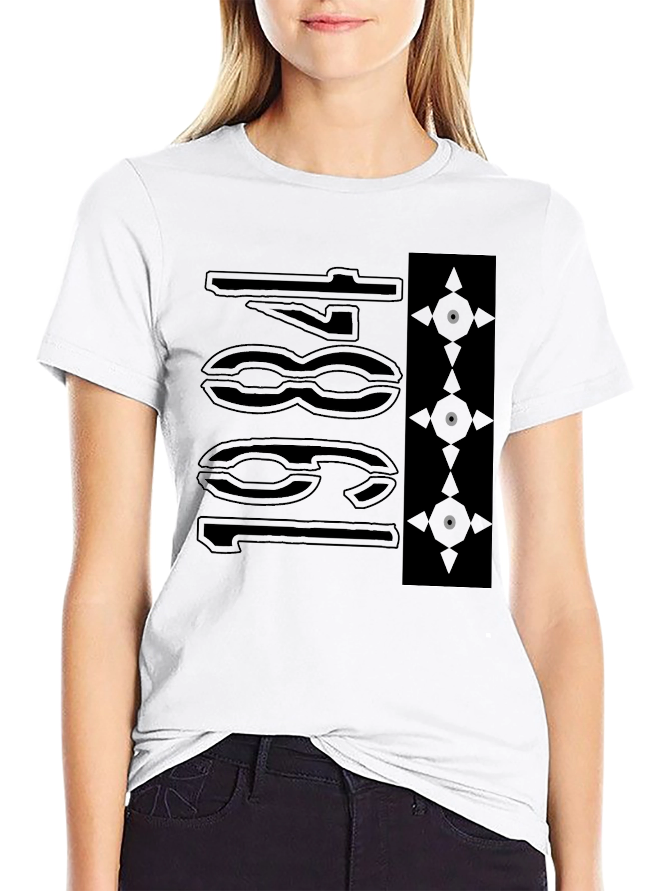 Black Abstract Graphic T-Shirt - Modern Streetwear Style view 9