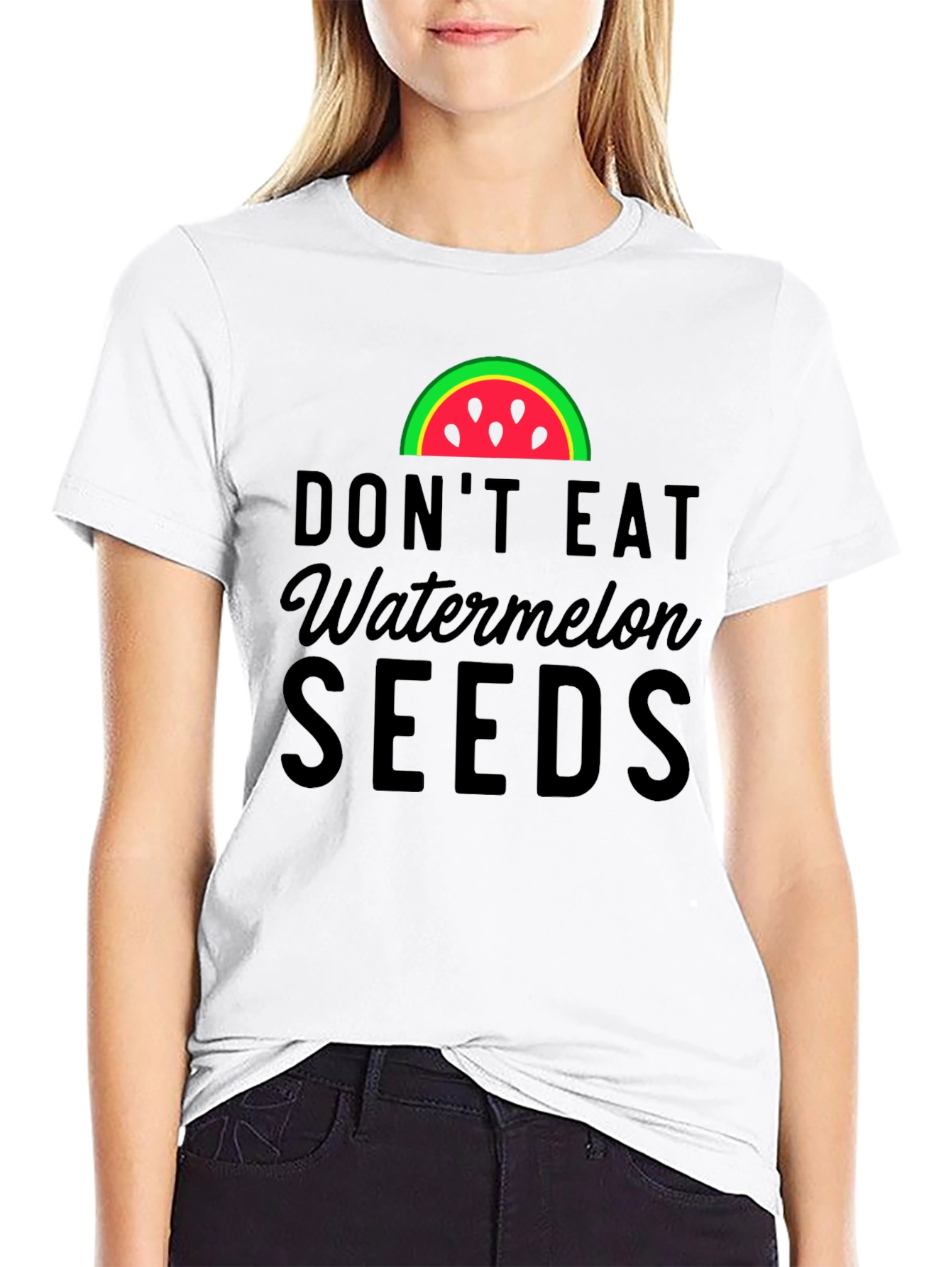 Black Don't Eat Watermelon Seeds T-Shirt - Funny Graphic Tee view 9