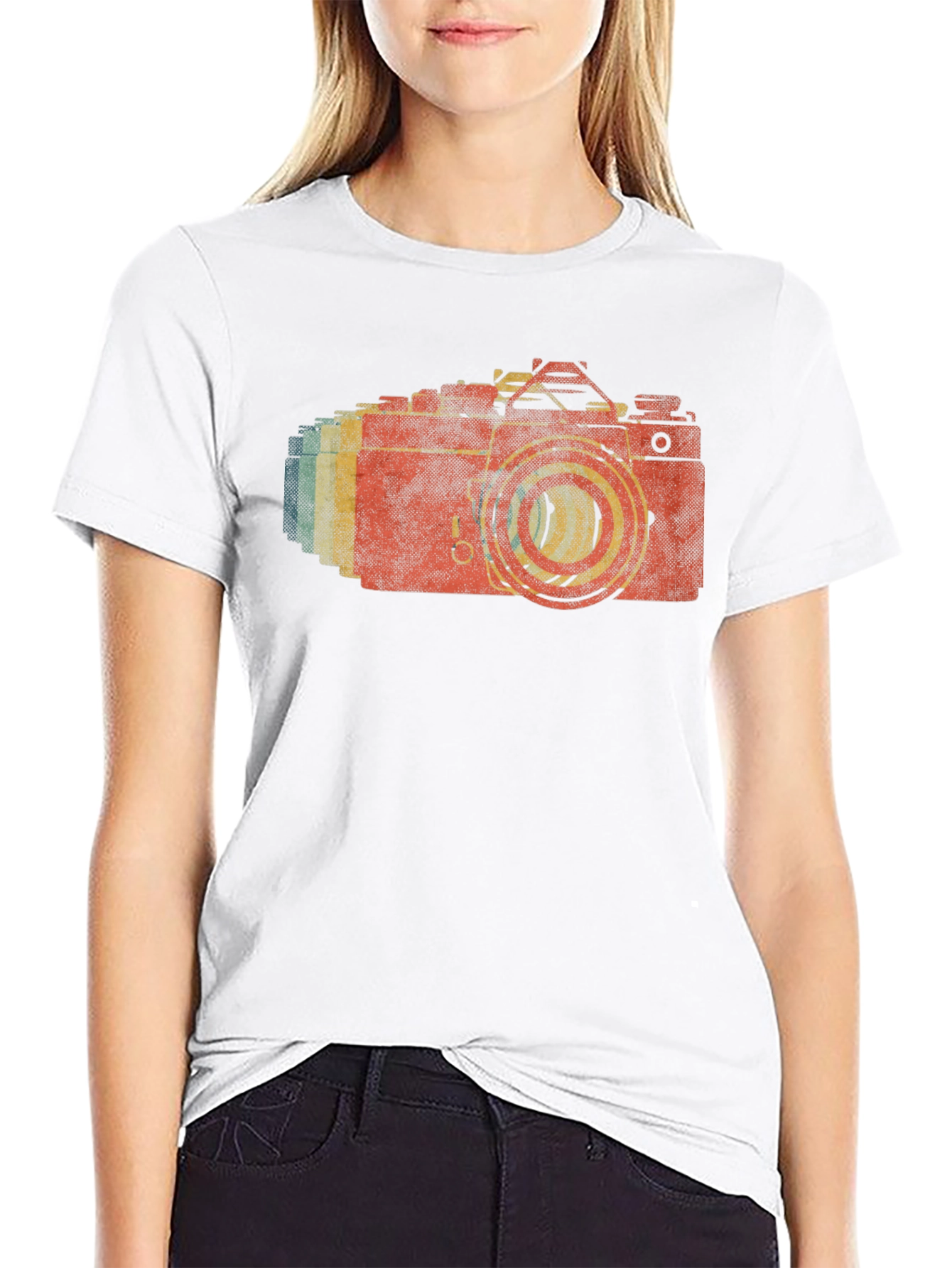 Black Retro Camera T-Shirt - Vintage Photographer Style view 9