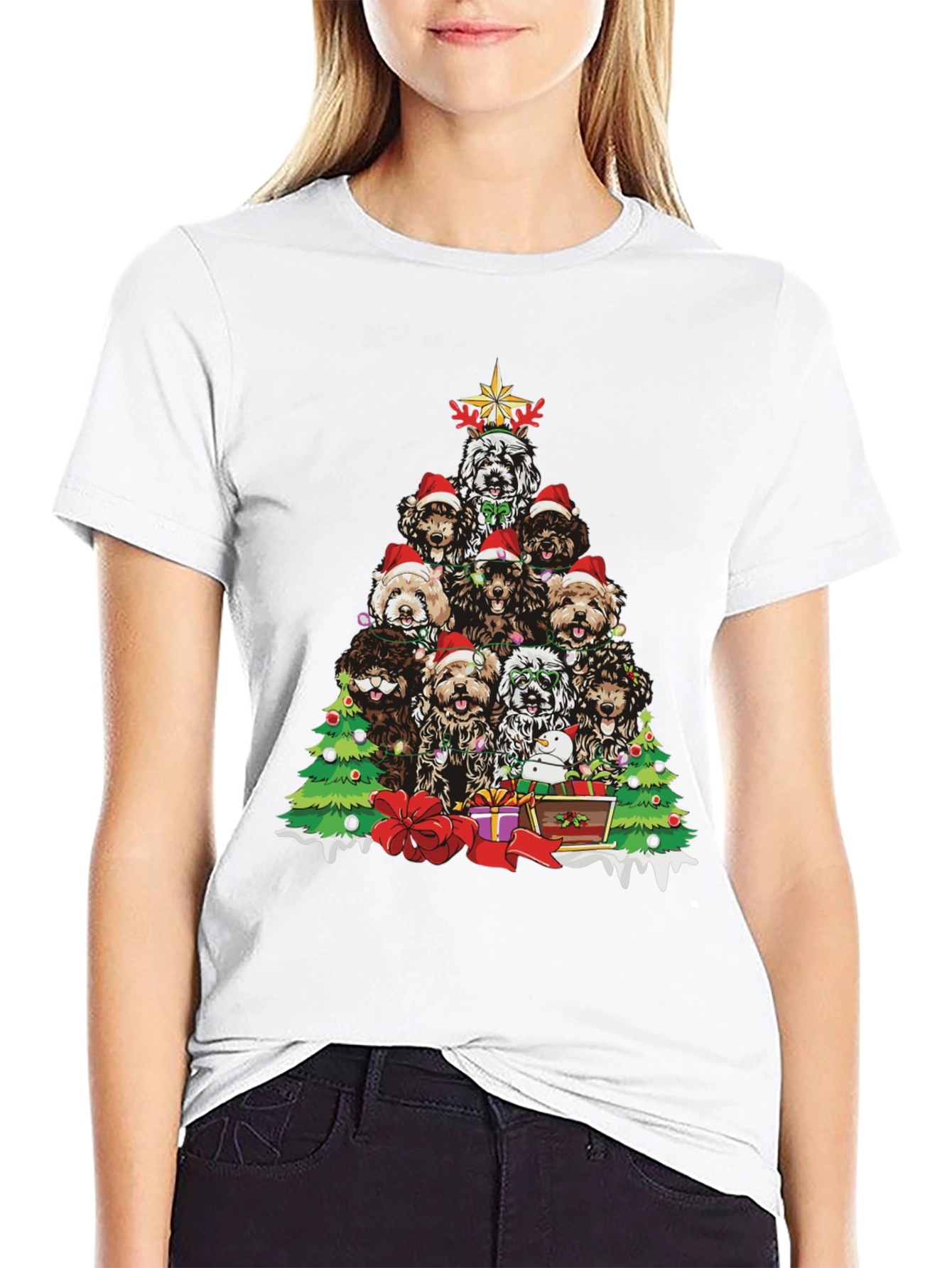 Festive Dog Christmas Tree T-Shirt - 9