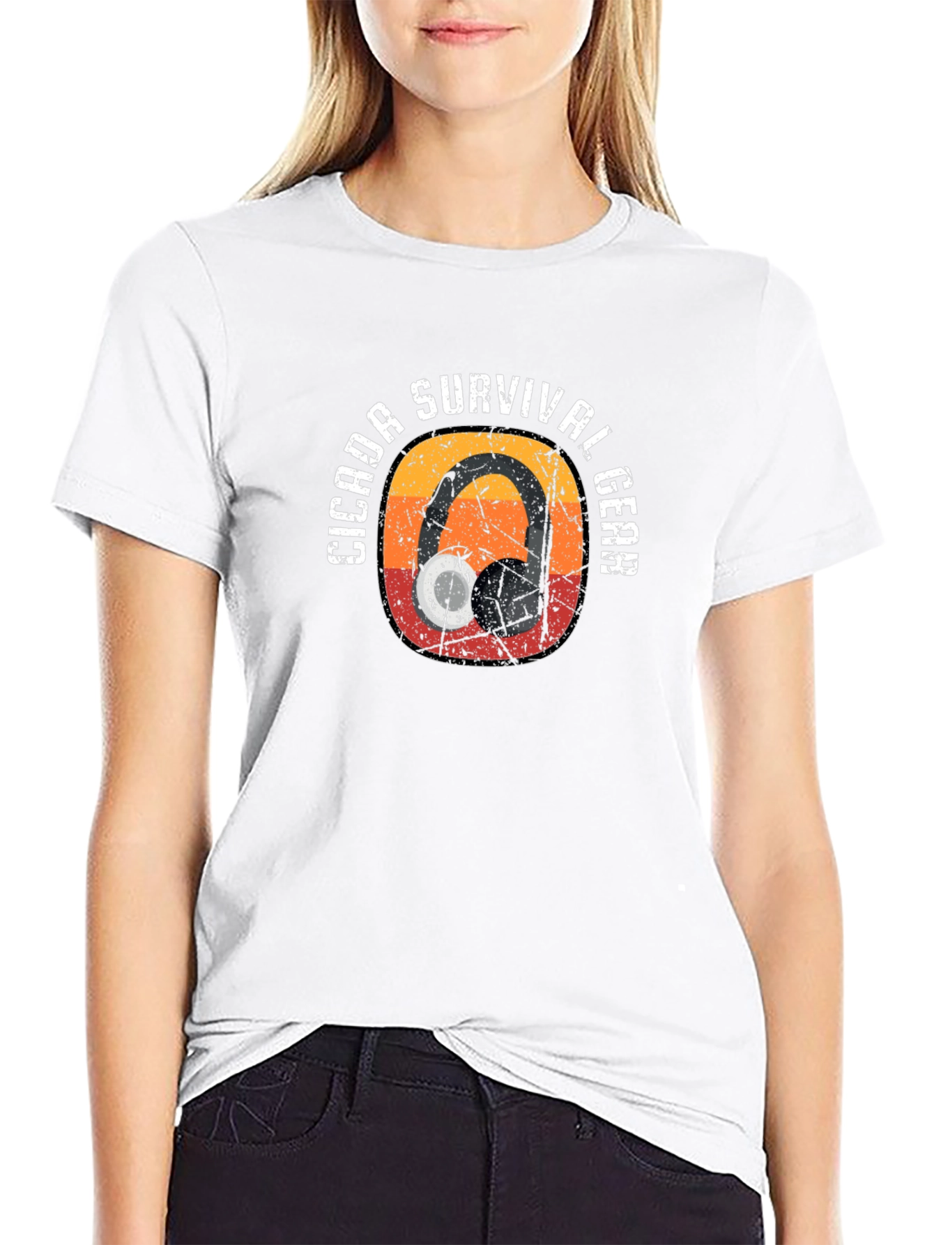 Black Cicada Survival Gear Headphone T-Shirt view 9