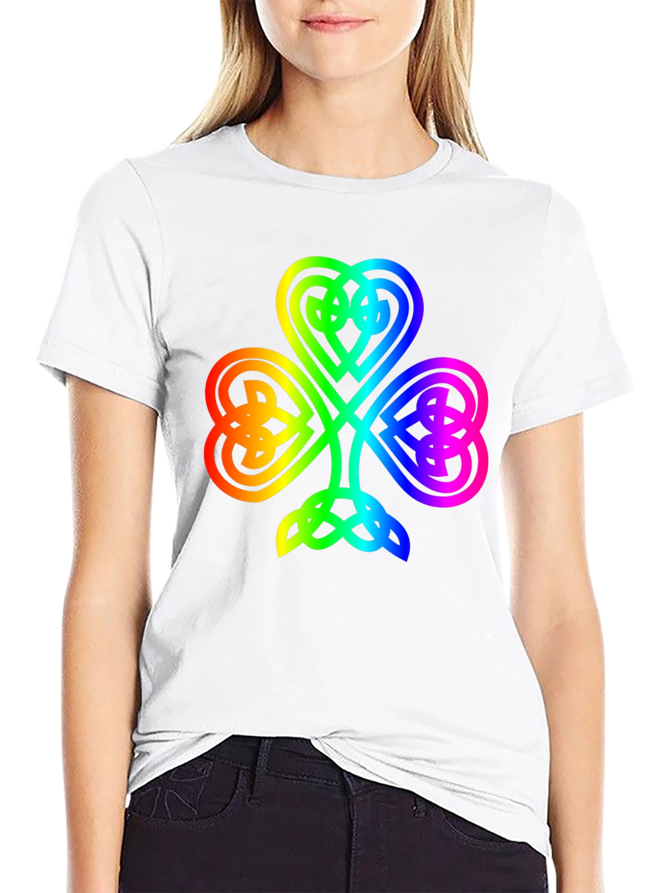 Black Rainbow Shamrock T-Shirt - Lucky Irish Pride view 9
