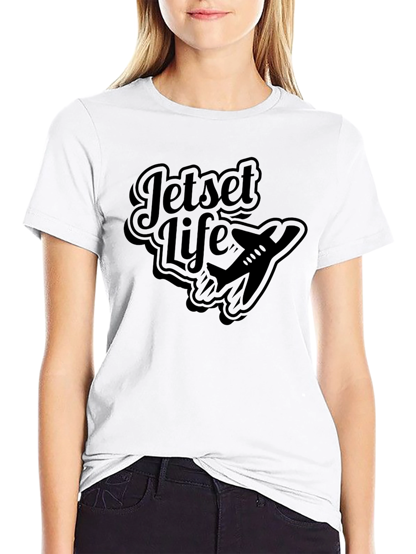Black Jetset Life Graphic T-Shirt - Black view 9