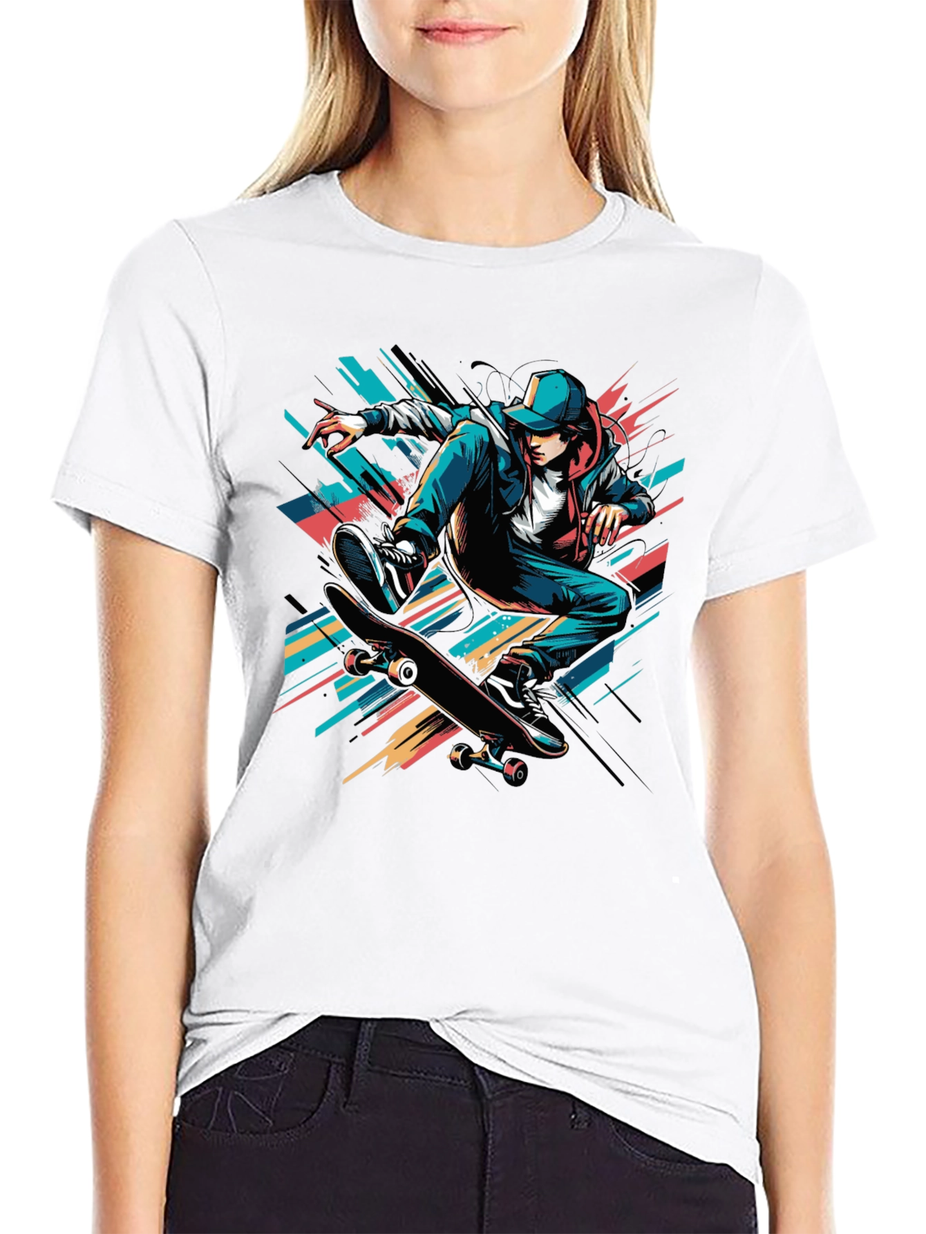 Black Skater Graphic Tee - Cool Black T-Shirt view 9