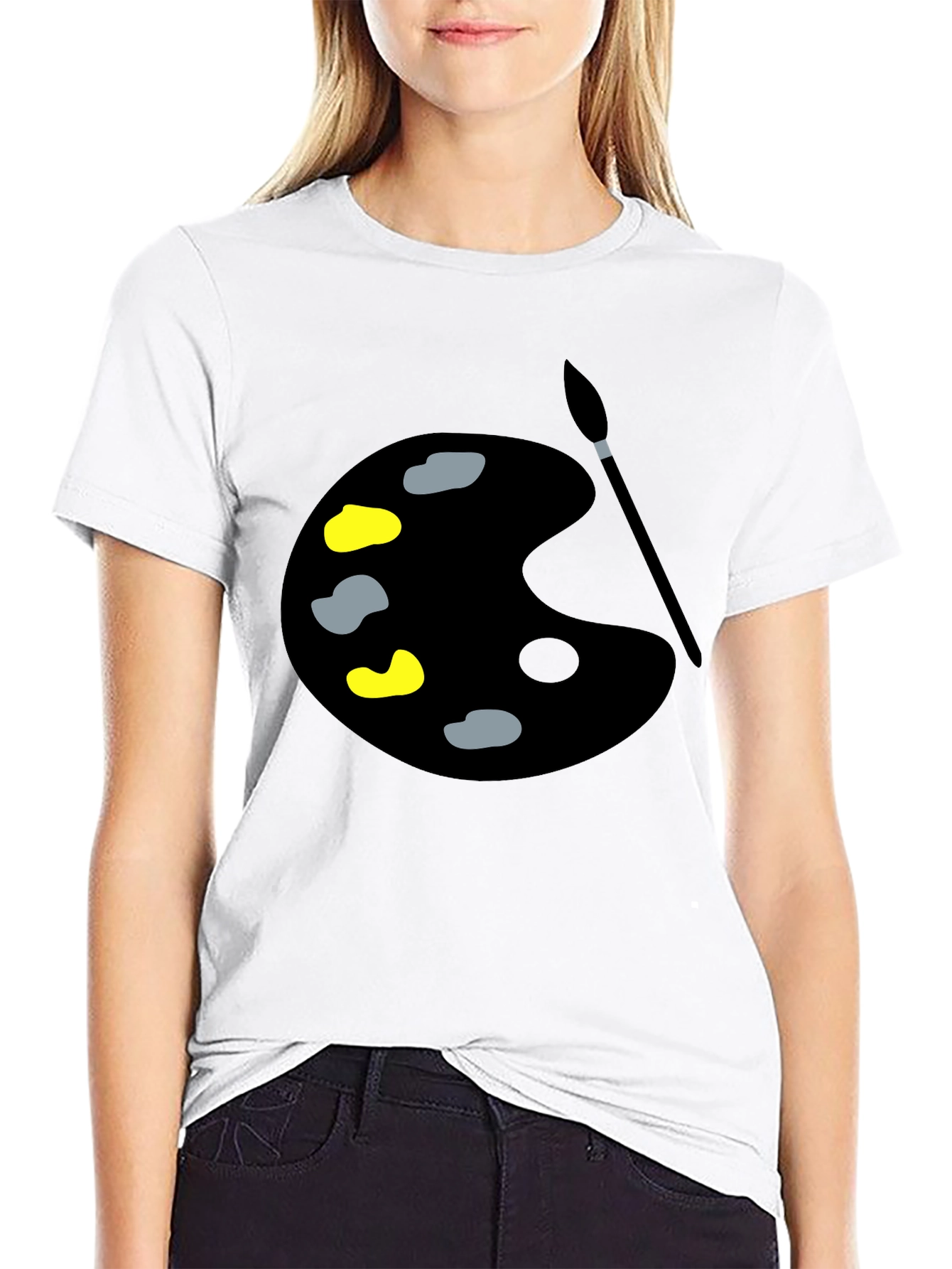 Black Artist Palette Graphic Tee - Black Cotton Comfort view 9