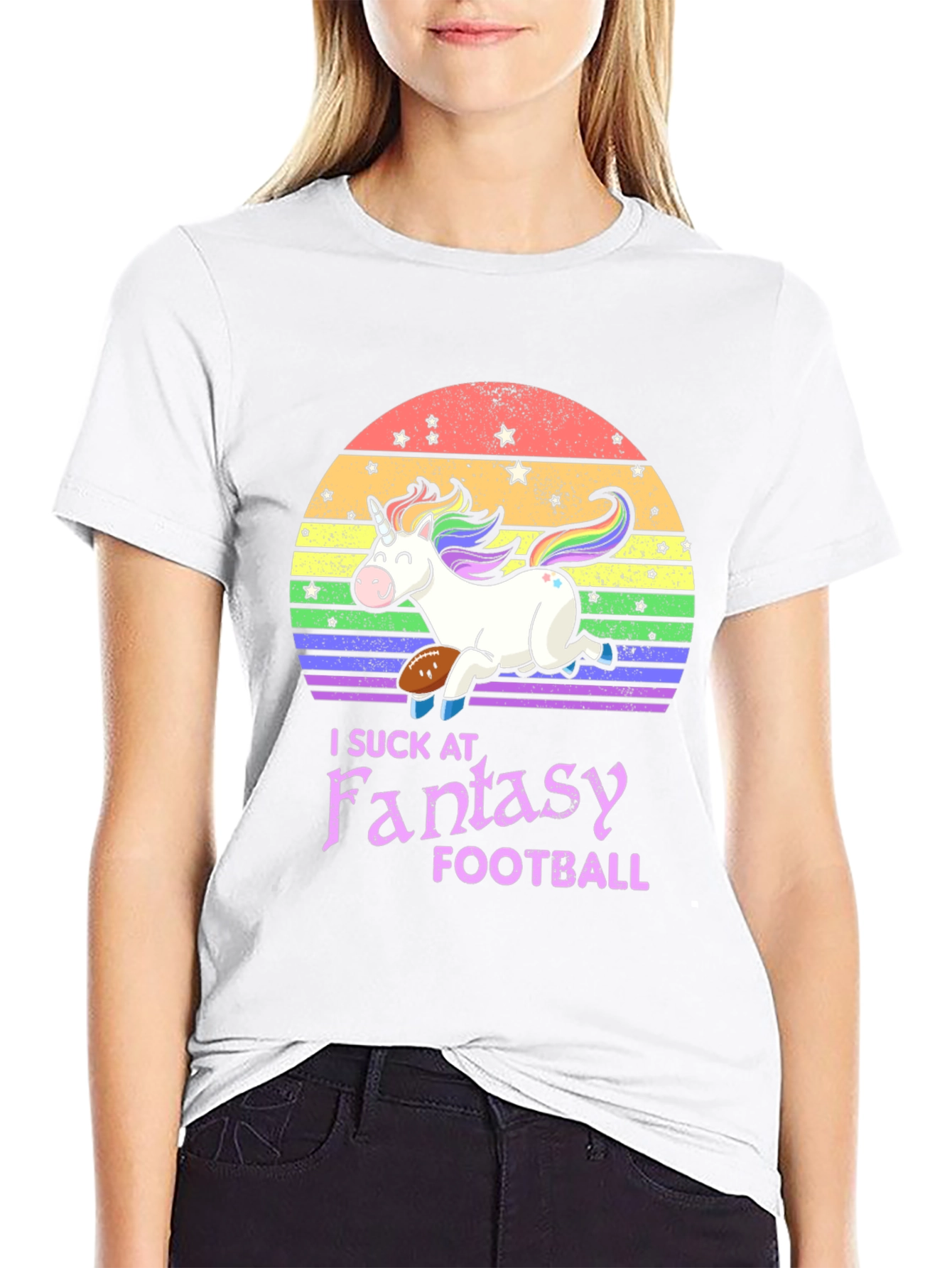 Black Unicorn Fantasy Football T-Shirt view 9