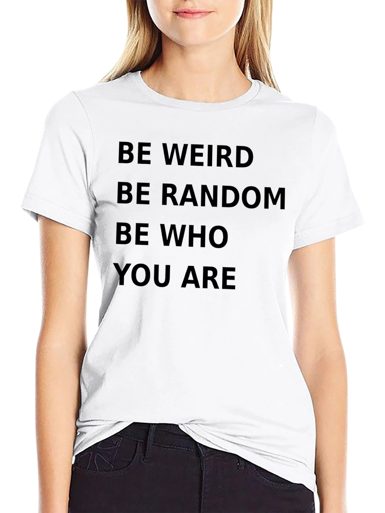 Black Be Weird T-Shirt | Funny Casual Tee view 9