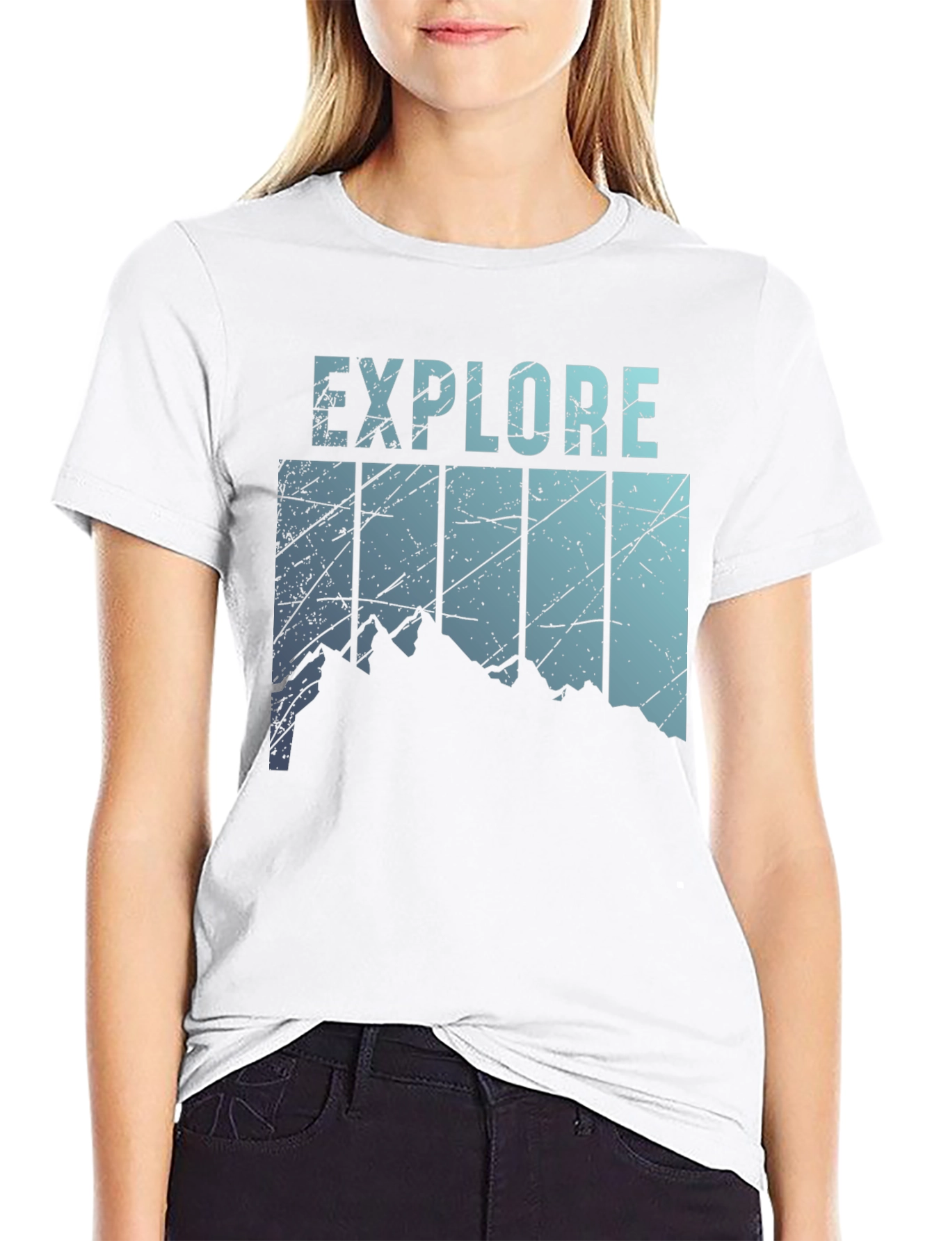 Black Explore Mountain Graphic Tee - Black view 9