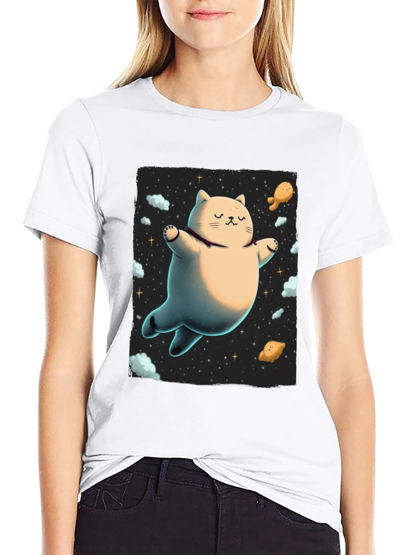 Cosmic Cat T-Shirt - Space Kitten Tee - 9