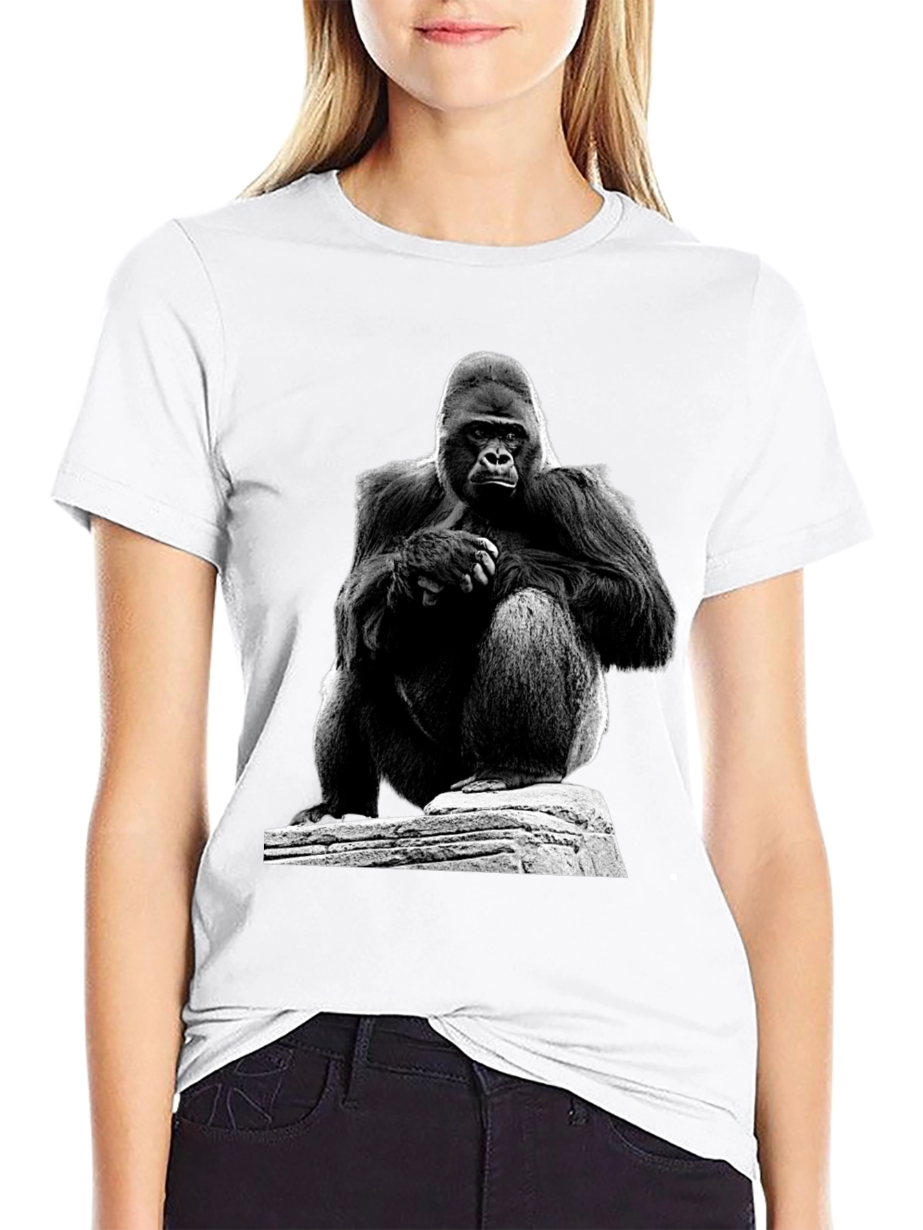 Black Gorilla Graphic T-Shirt - Black Unisex Tee view 9