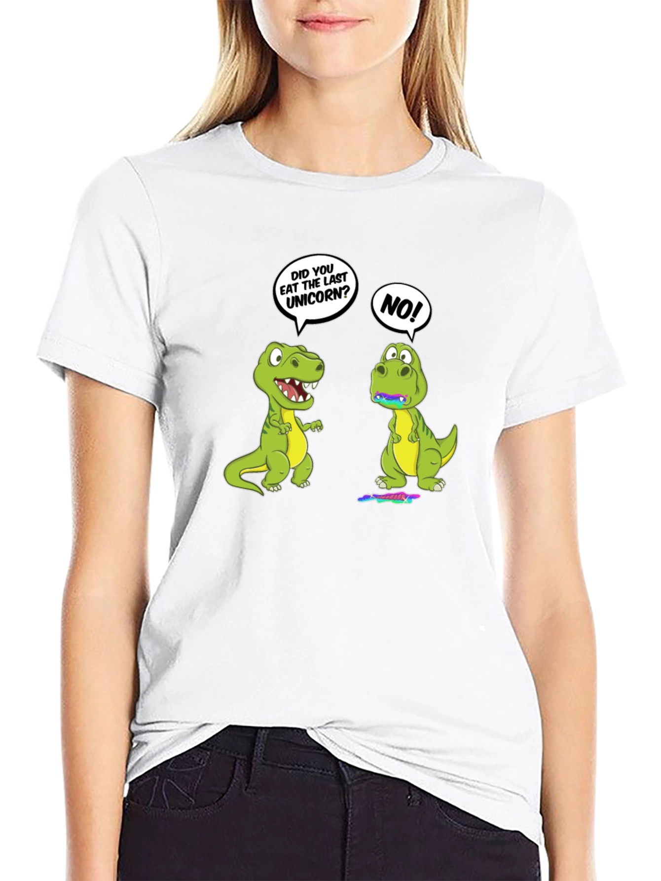 Black Funny Dinosaur Unicorn T-Shirt view 9