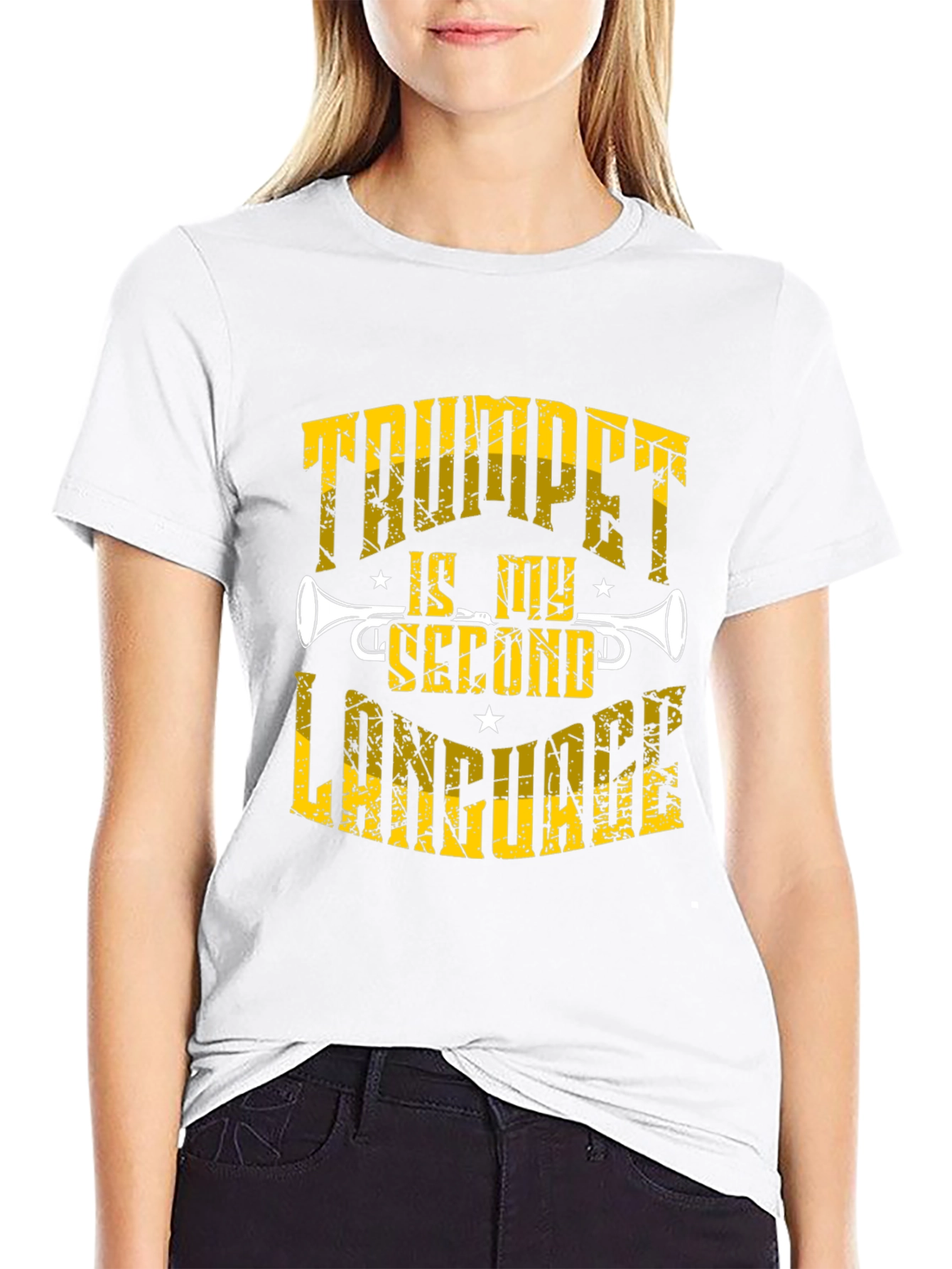 Black Trumpet is My Second Language Black T-Shirt view 9