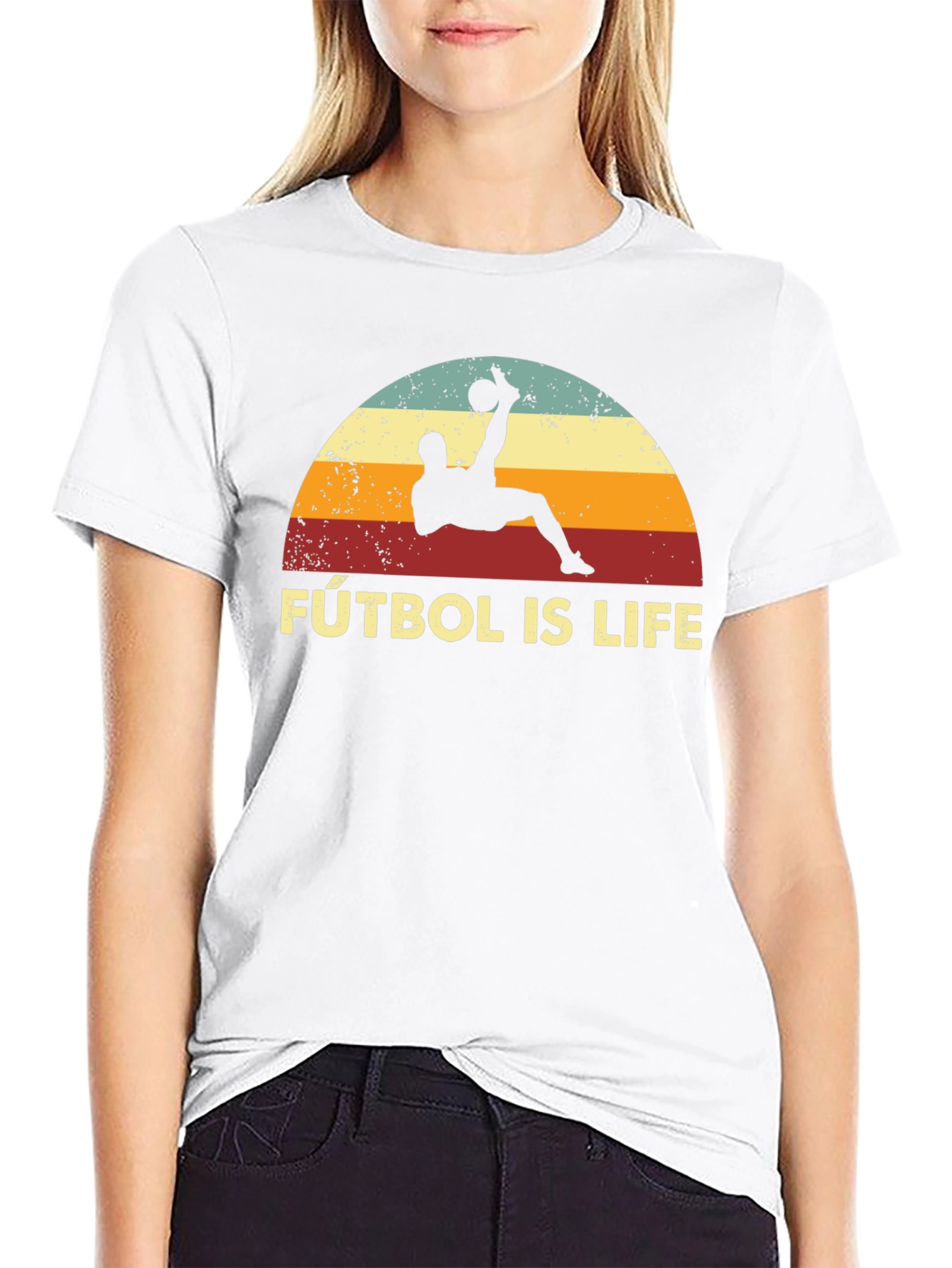 Black Fútbol Is Life Graphic T-Shirt view 9