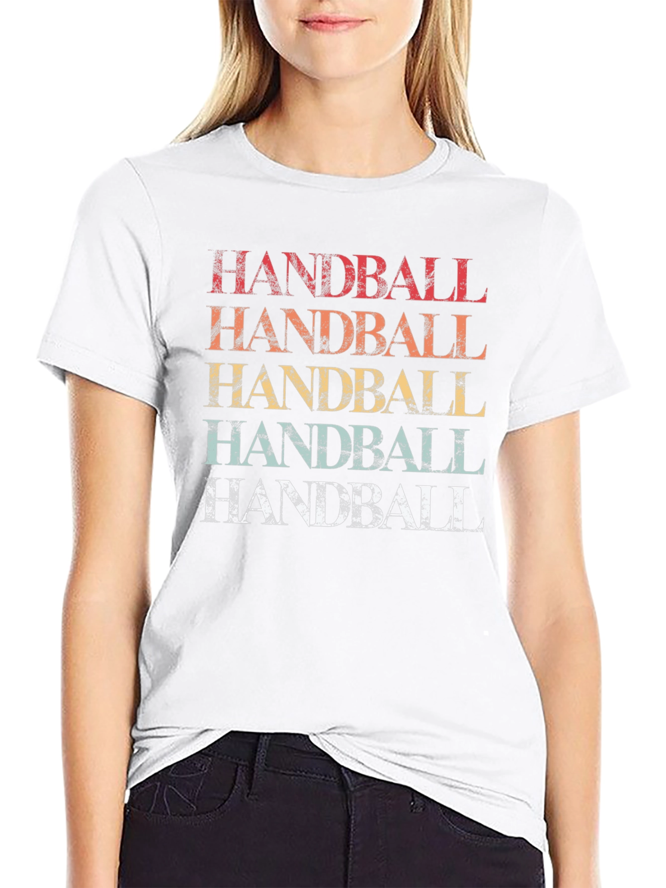 Black Retro Handball T-Shirt - Vintage Style view 9