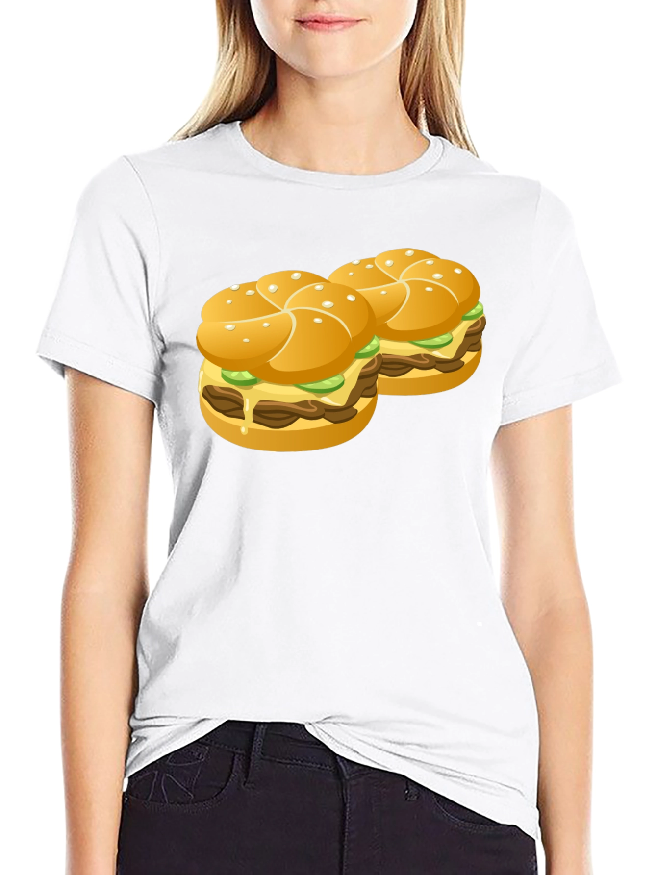 Black Burger Graphic Black T-Shirt view 9