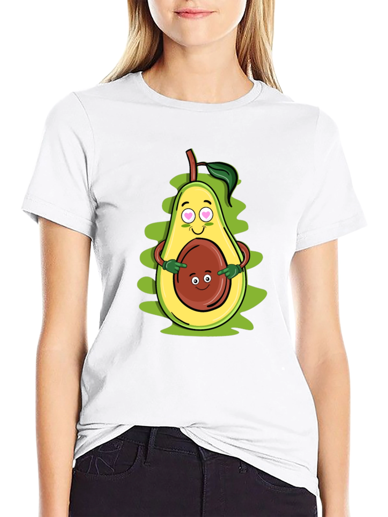 Black Funny Avocado Family Graphic T-Shirt view 9