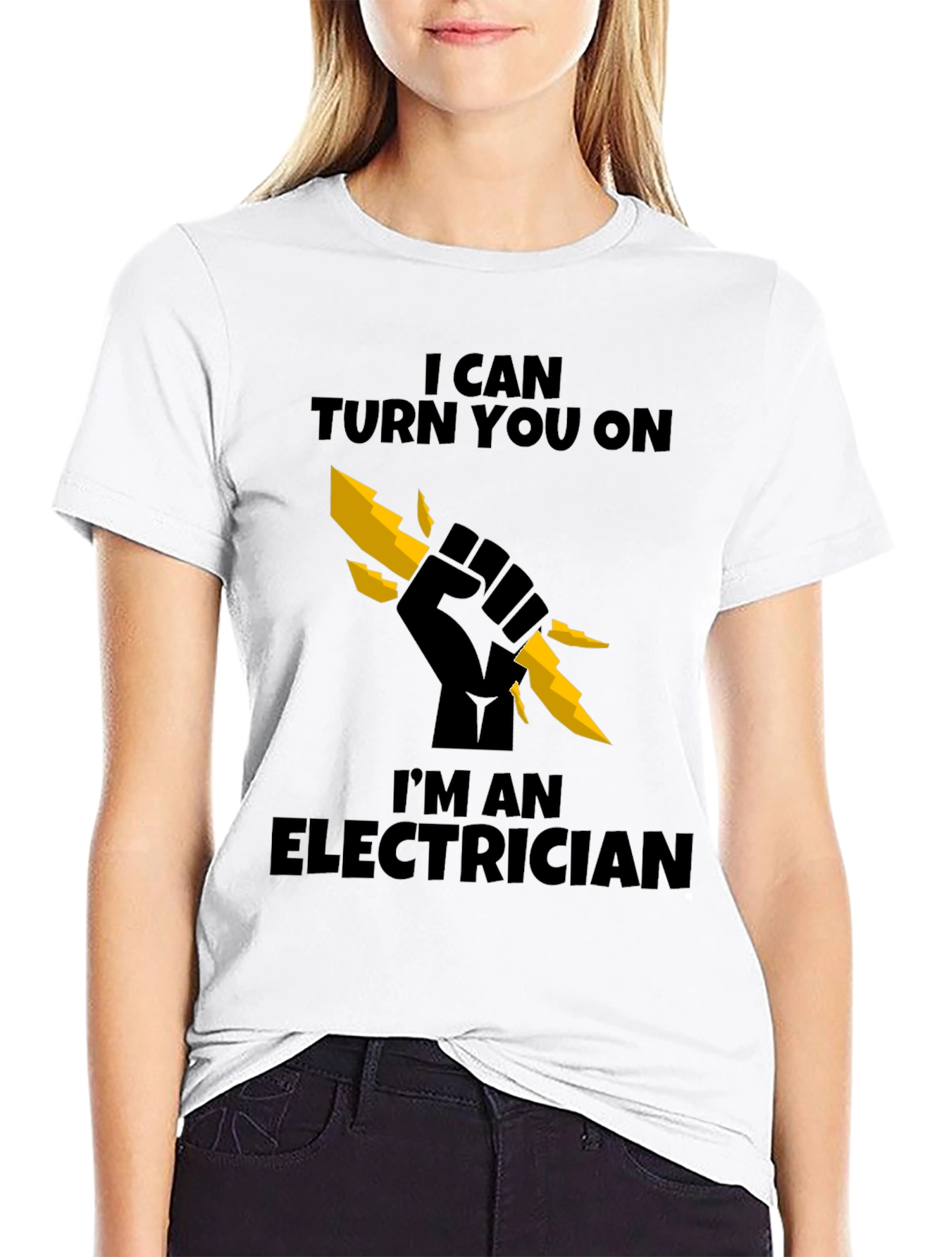 Black Electrician T-Shirt - I Can Turn You On view 9