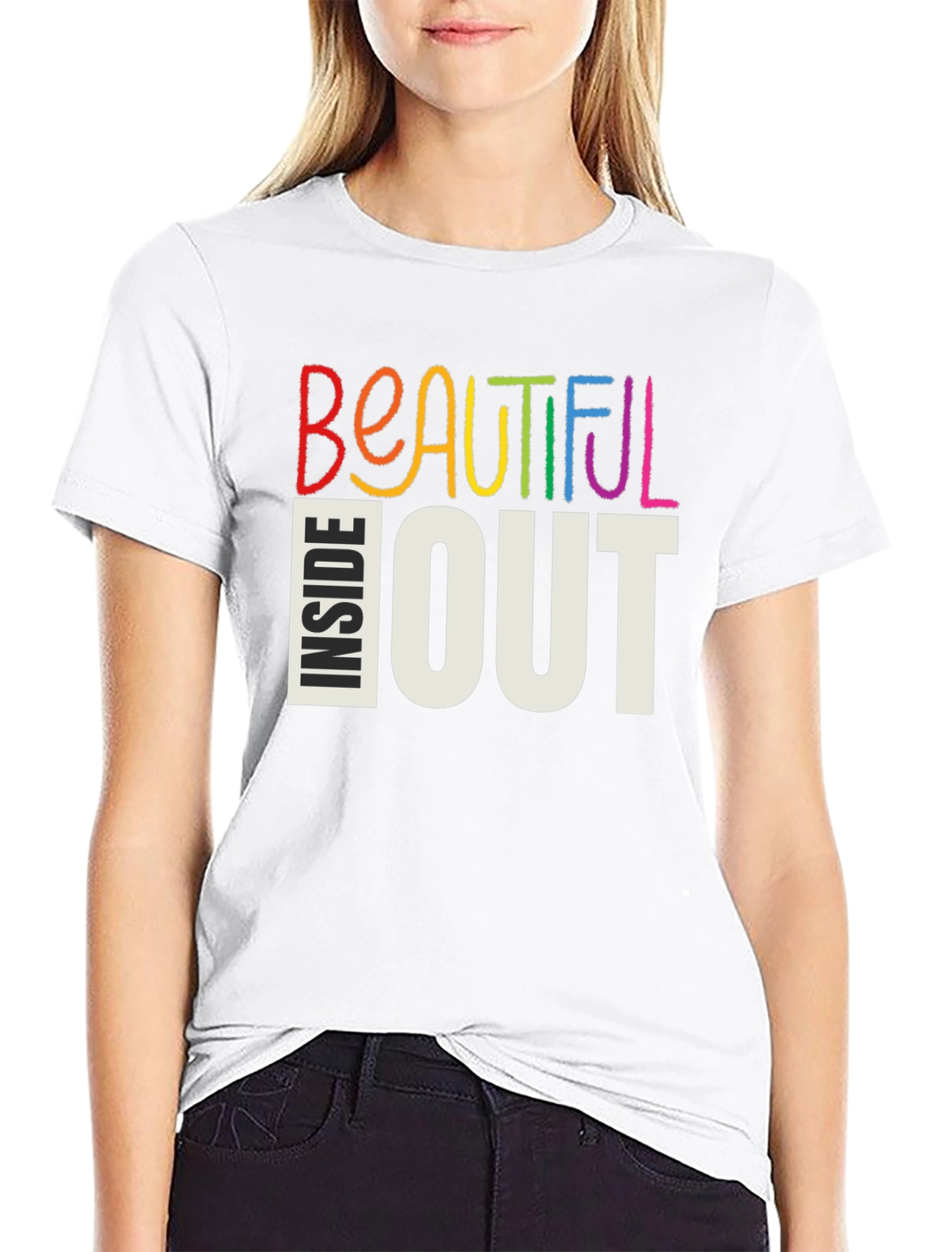 Black Beautiful Inside Out Graphic Tee - Stylish Comfort view 9