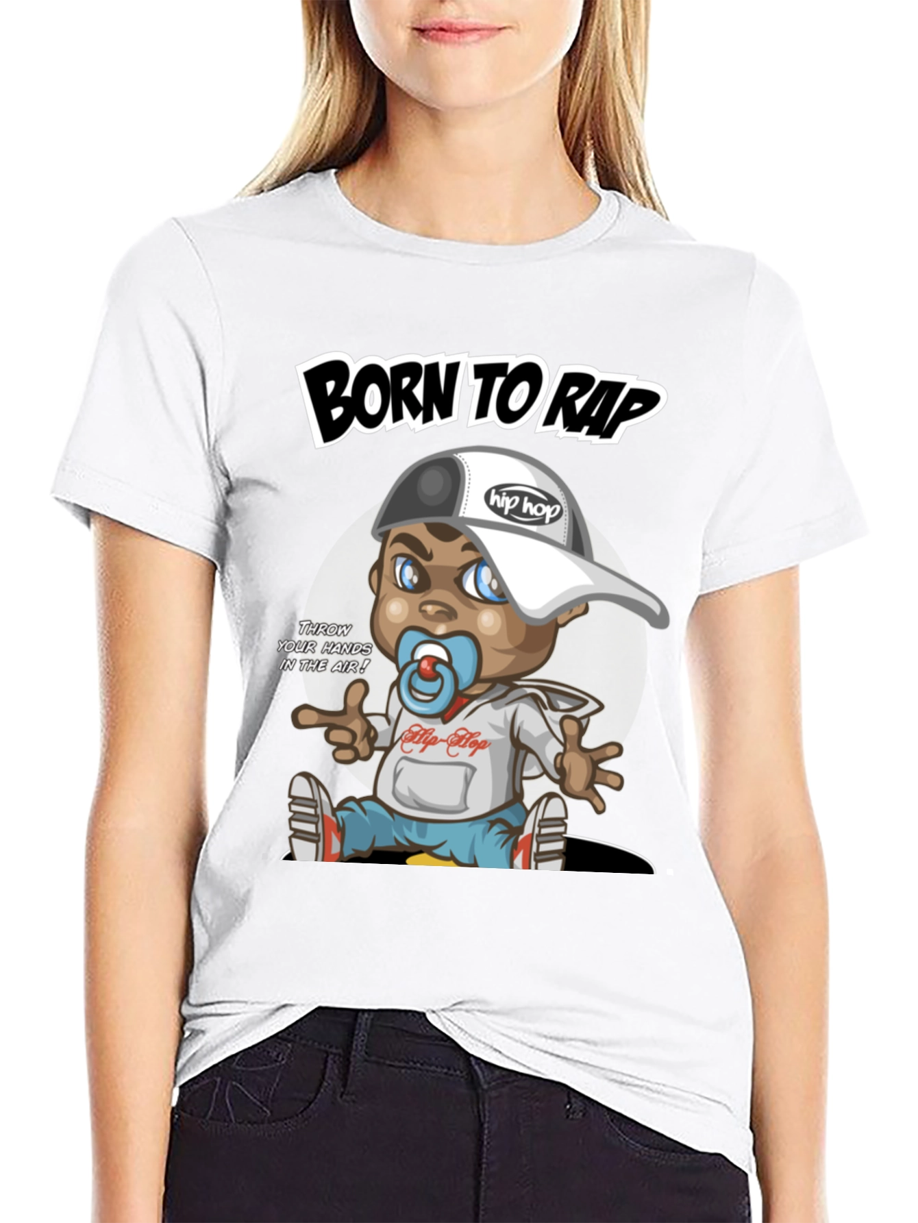 Black Born to Rap Hip-Hop Baby T-Shirt view 9