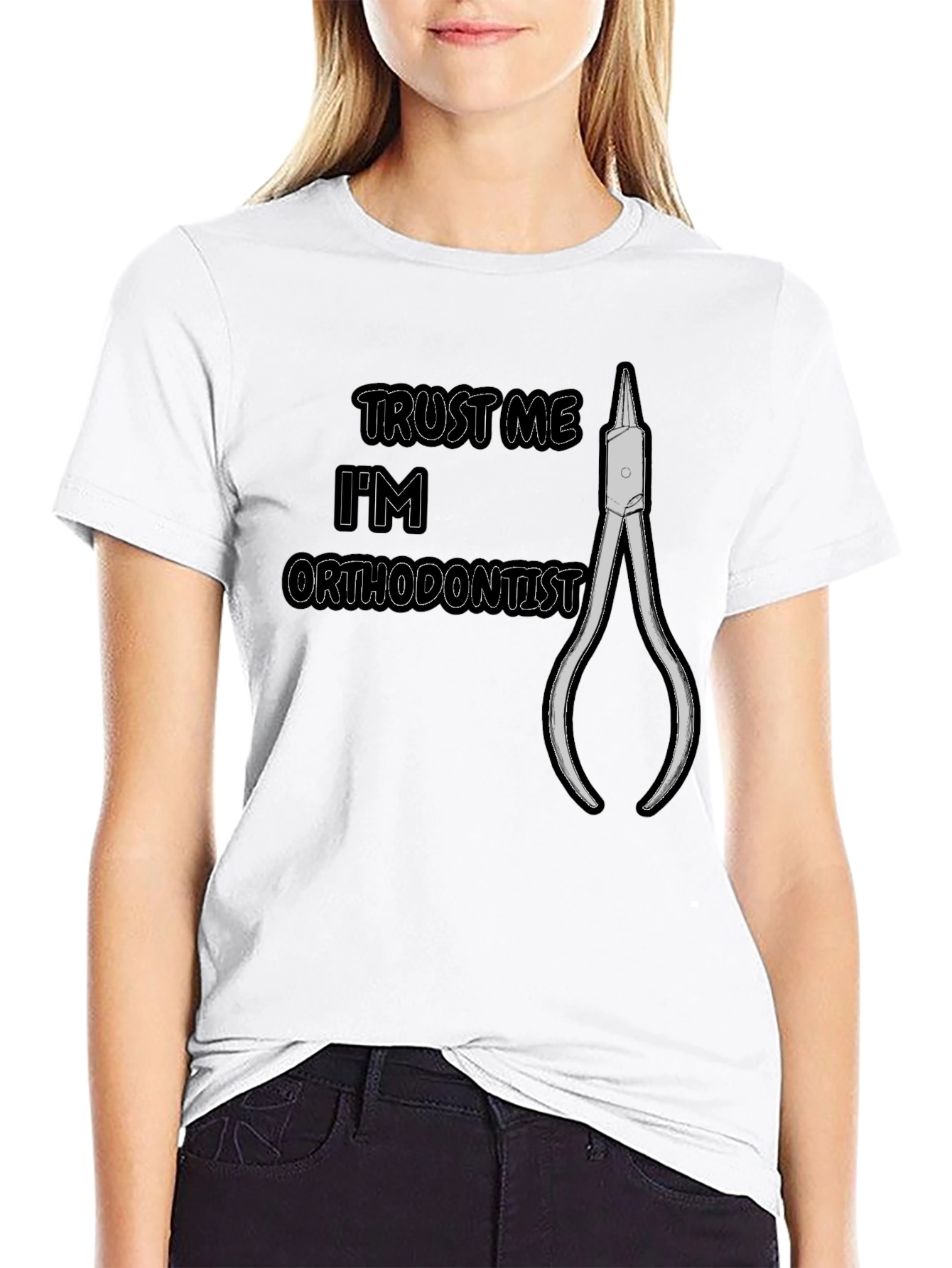 Black Trust Me I'm an Orthodontist T-Shirt view 9