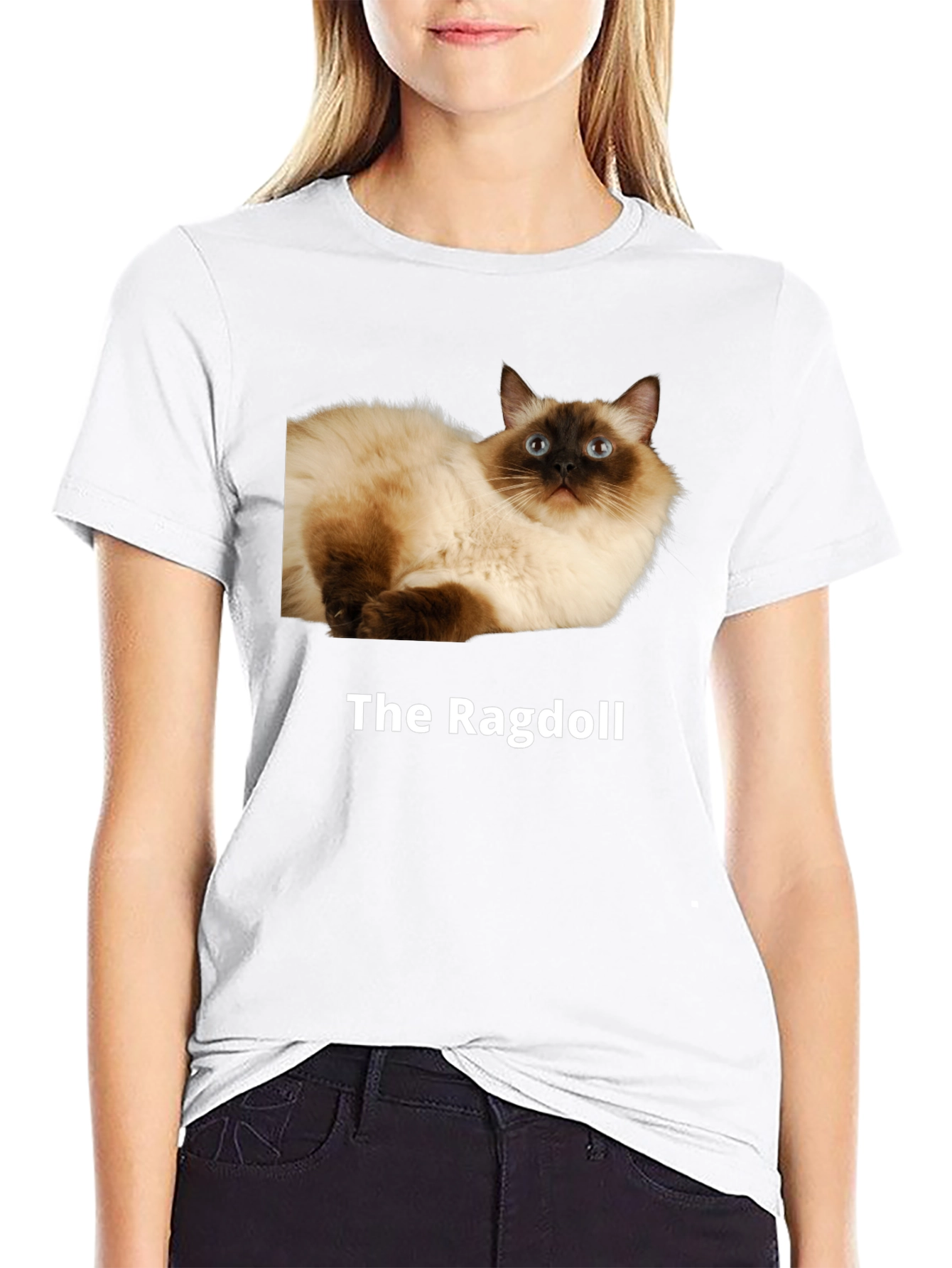 Black Ragdoll Cat T-Shirt - Premium Cotton Blend view 9