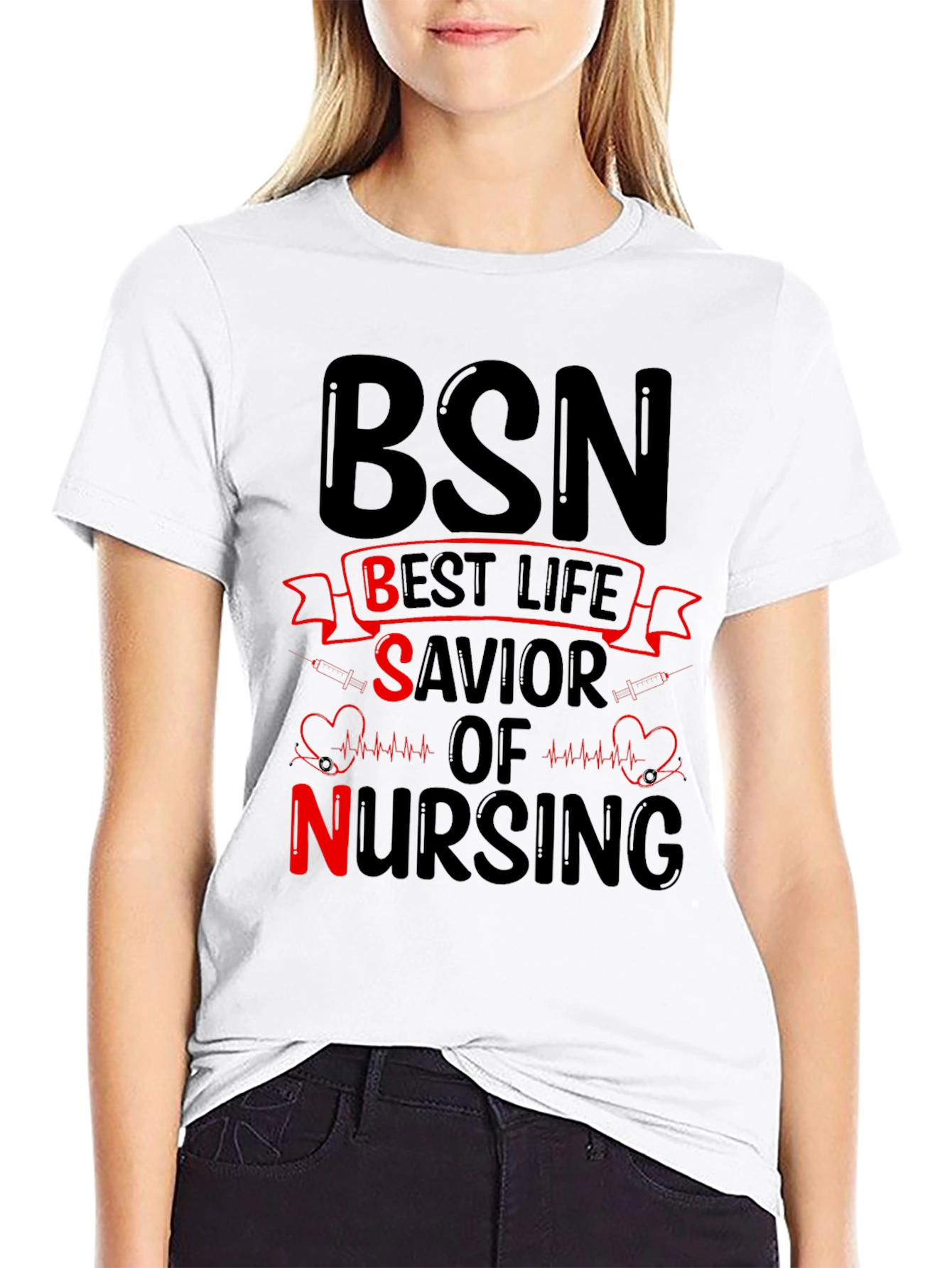 Black BSN Best Life Savior of Nursing T-Shirt view 9