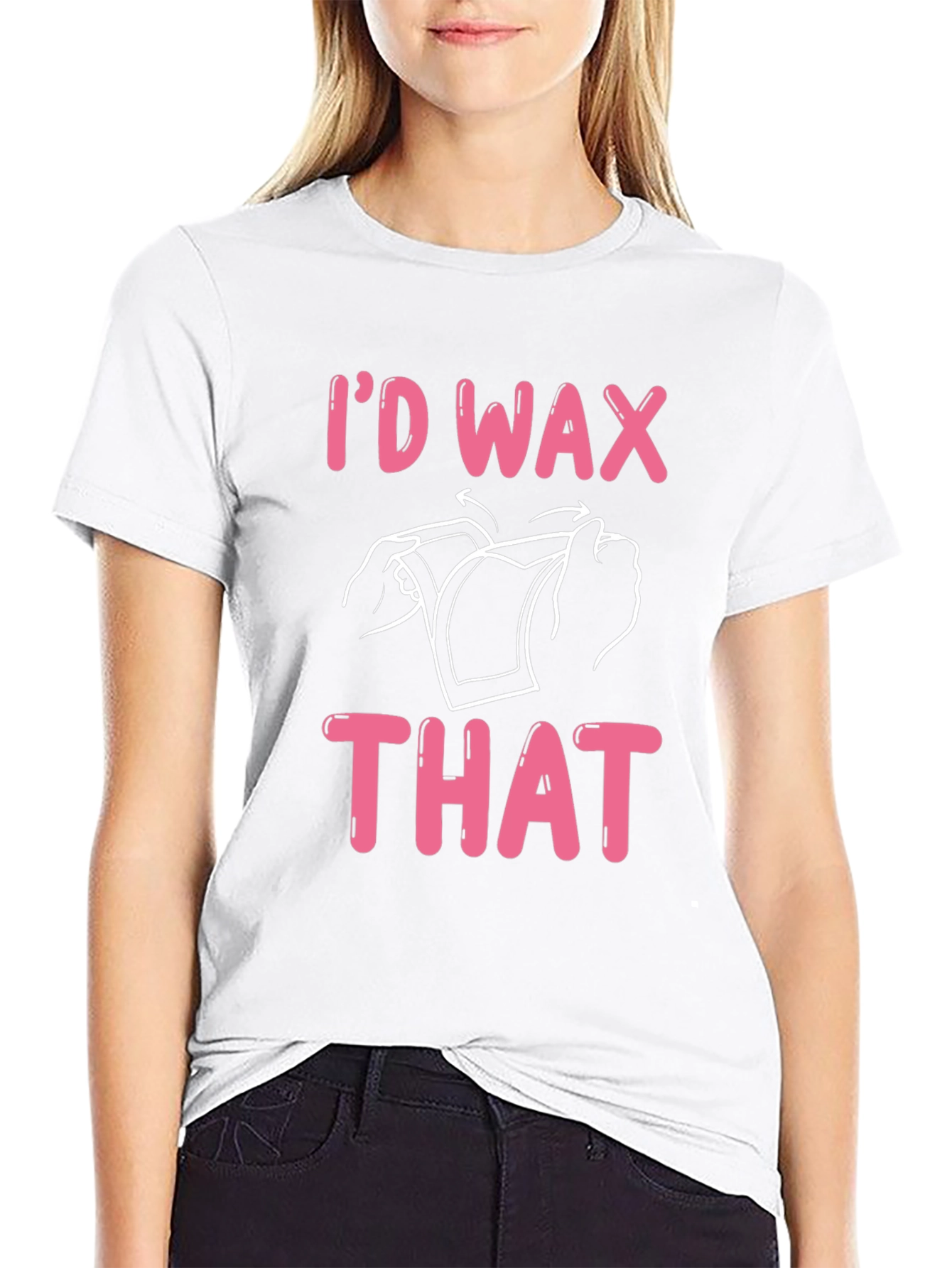 Black I'd Wax That Graphic Tee - Funny T-Shirt view 9