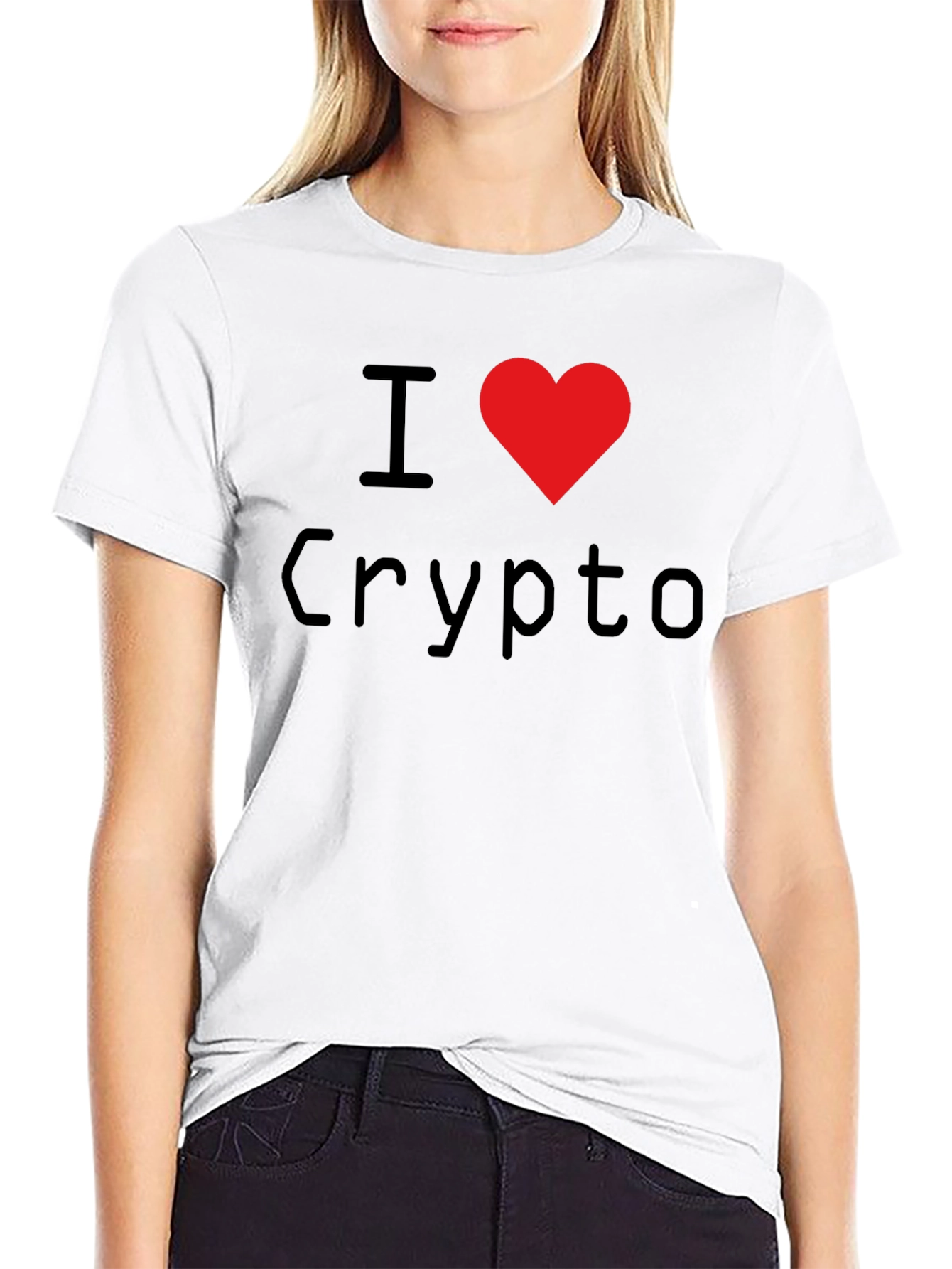 Black I Heart Crypto Black T-Shirt view 9