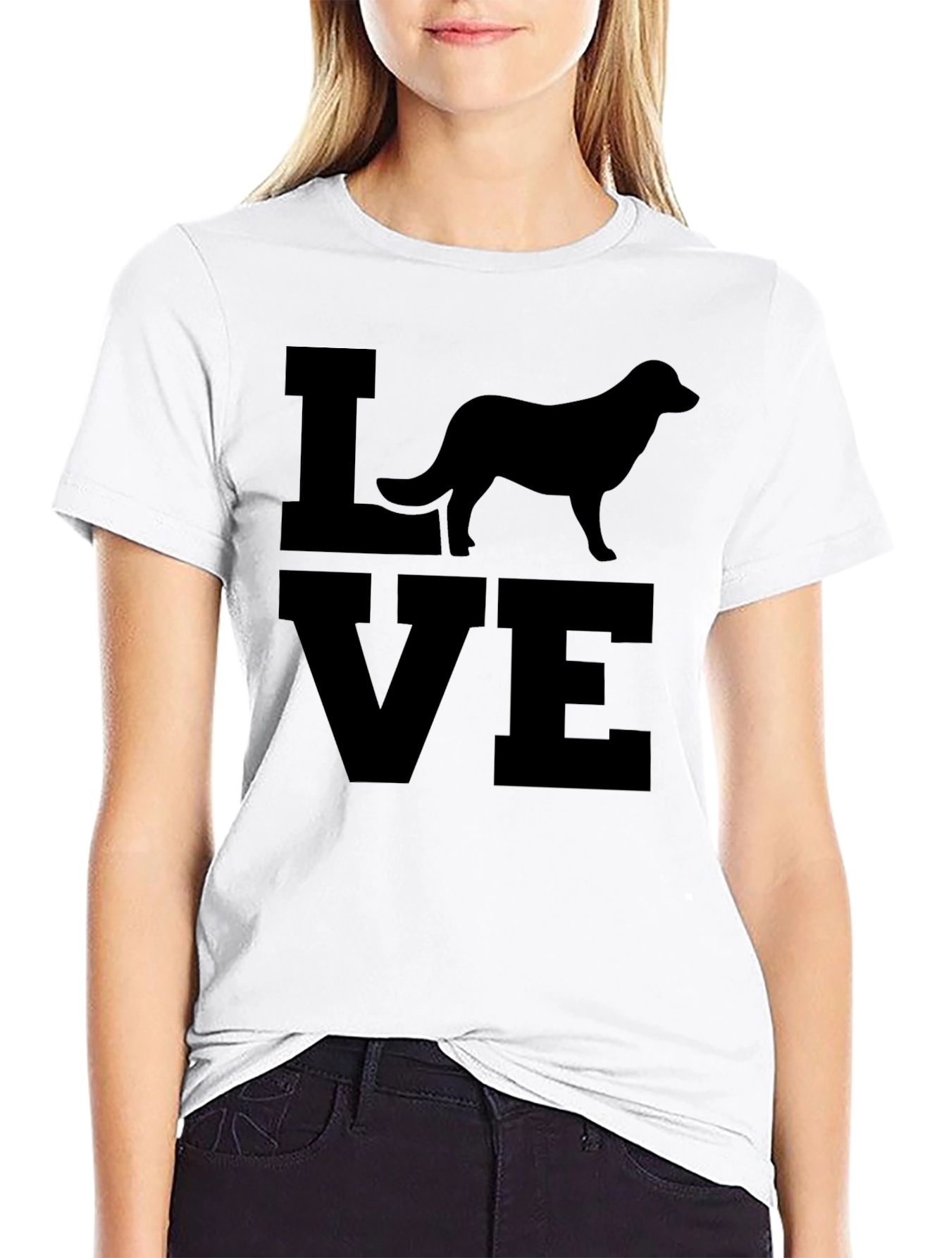 Black Dog Breed LOVE Graphic T-Shirt - Unisex view 9