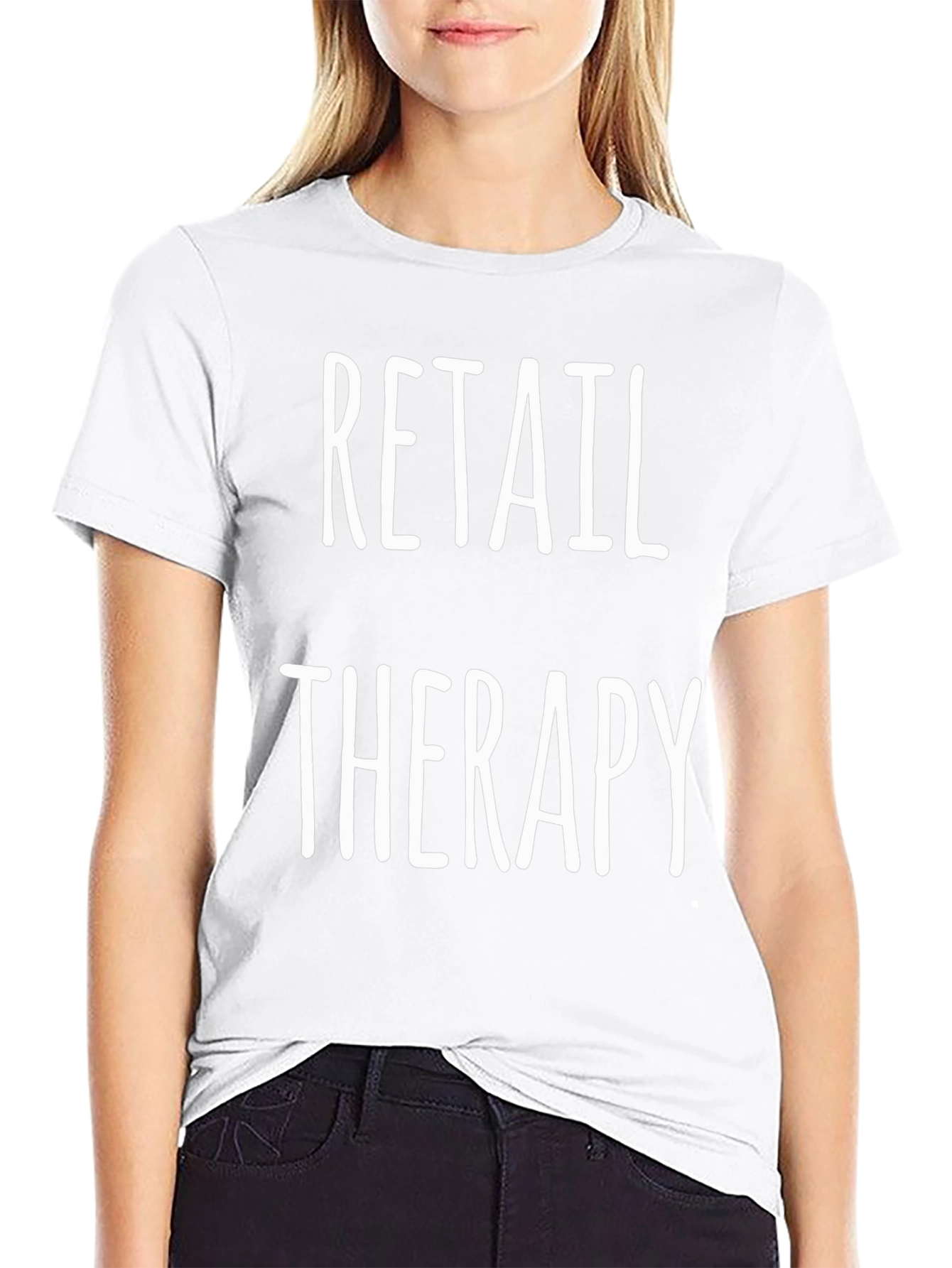 Retail Therapy Graphic Tee - Black Cotton T-Shirt - 9