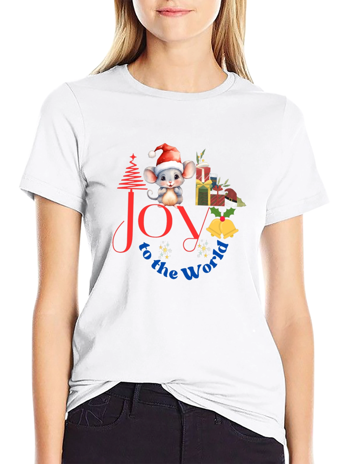 Black Joy to the World Christmas Graphic Tee view 9