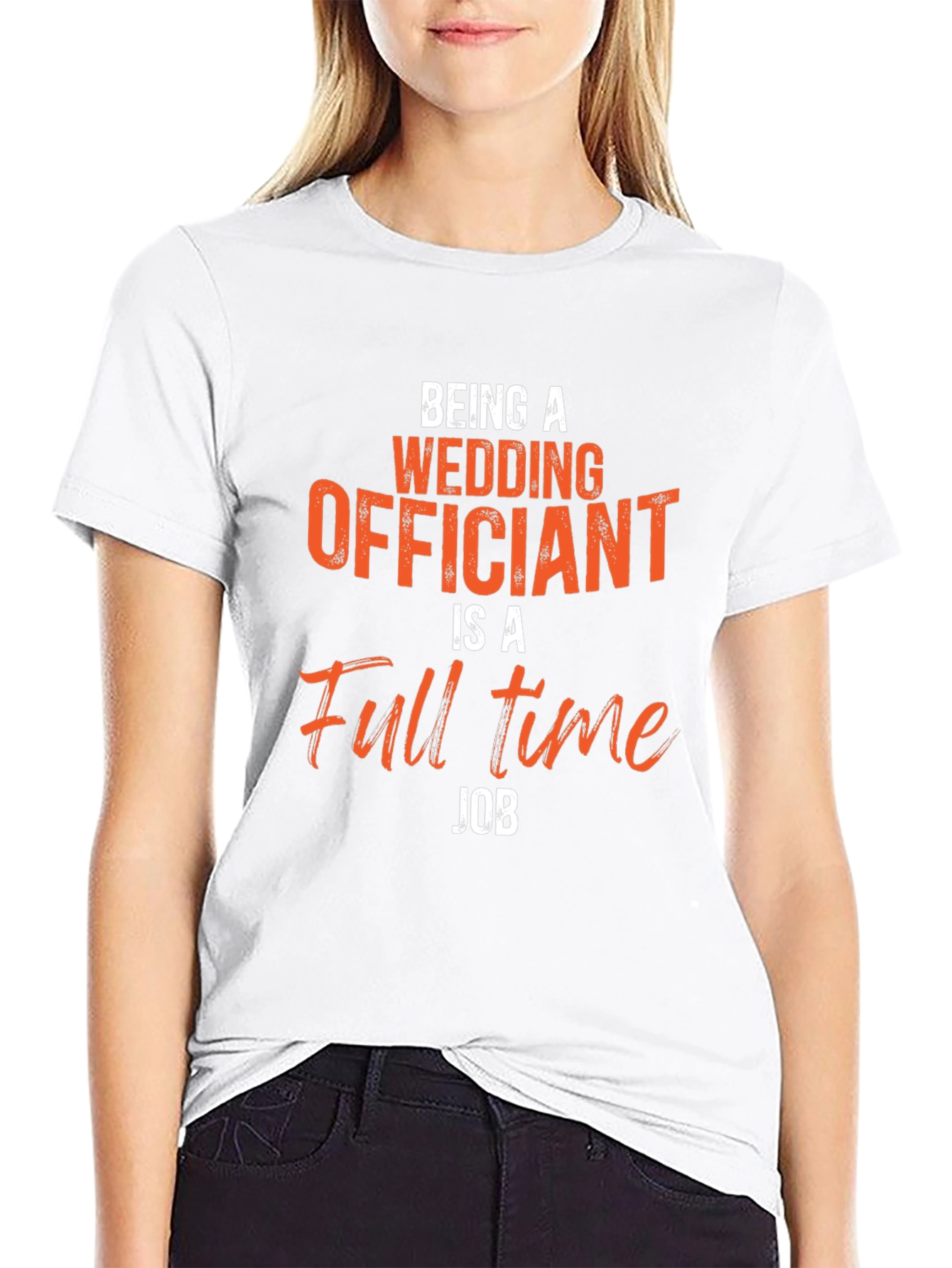 Black Wedding Officiant Full-Time Job T-Shirt view 9