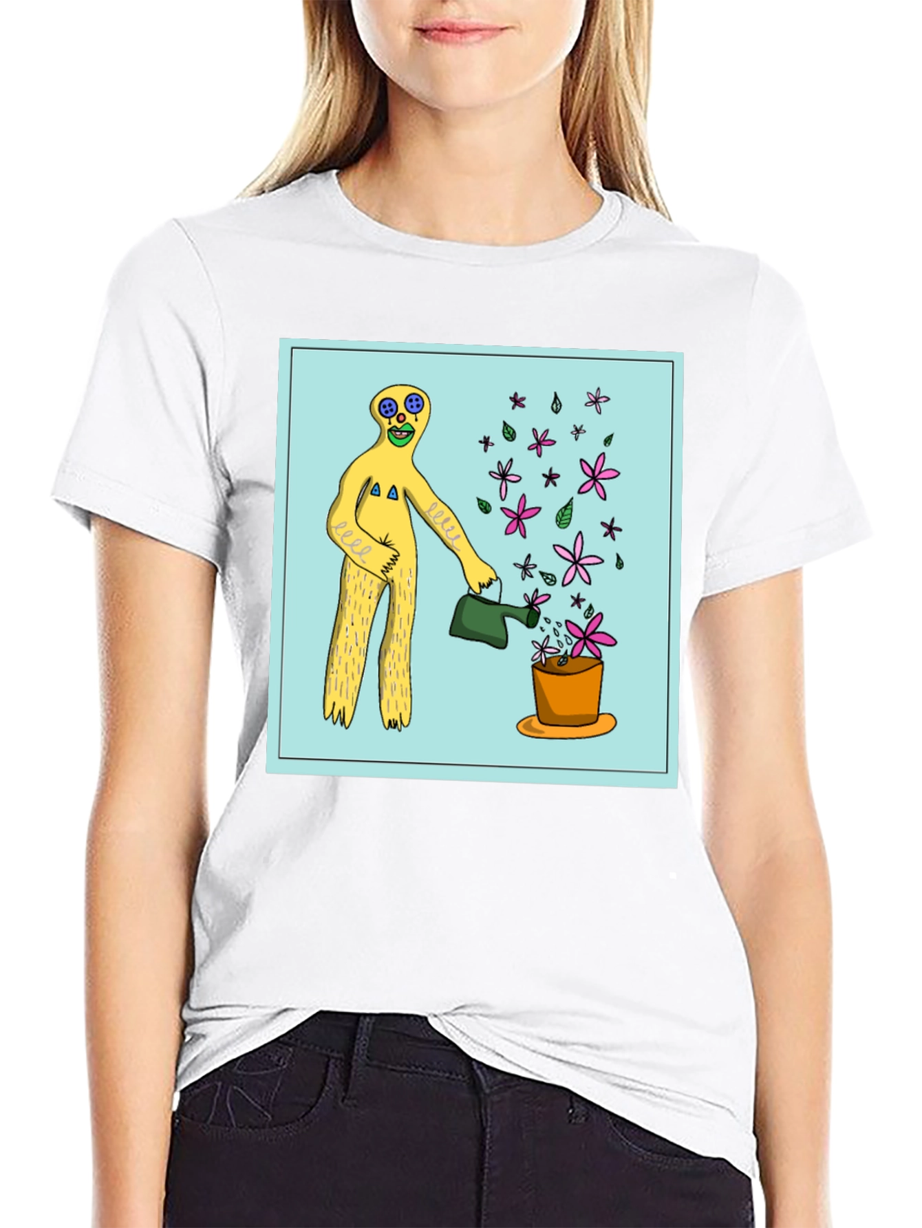 Black Surreal Gardener Graphic T-Shirt - Black view 9