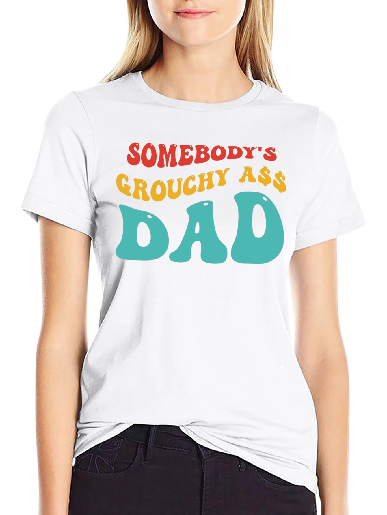 Black Grouchy Ass Dad T-Shirt - Black Cotton Tee view 9