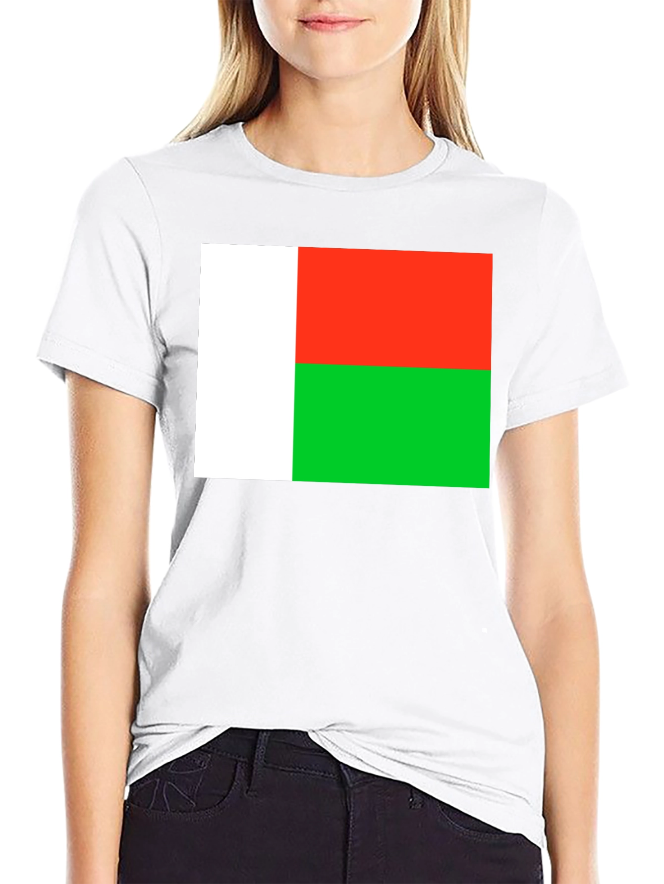 Black Madagascar Flag T-Shirt - Black Cotton Tee view 9