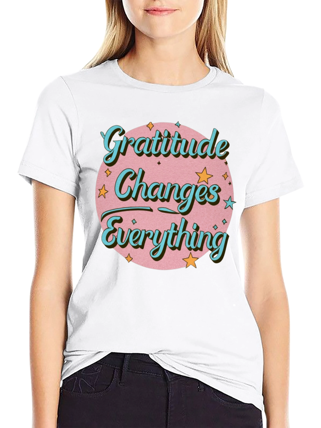 Black Gratitude Changes Everything Graphic T-Shirt view 9