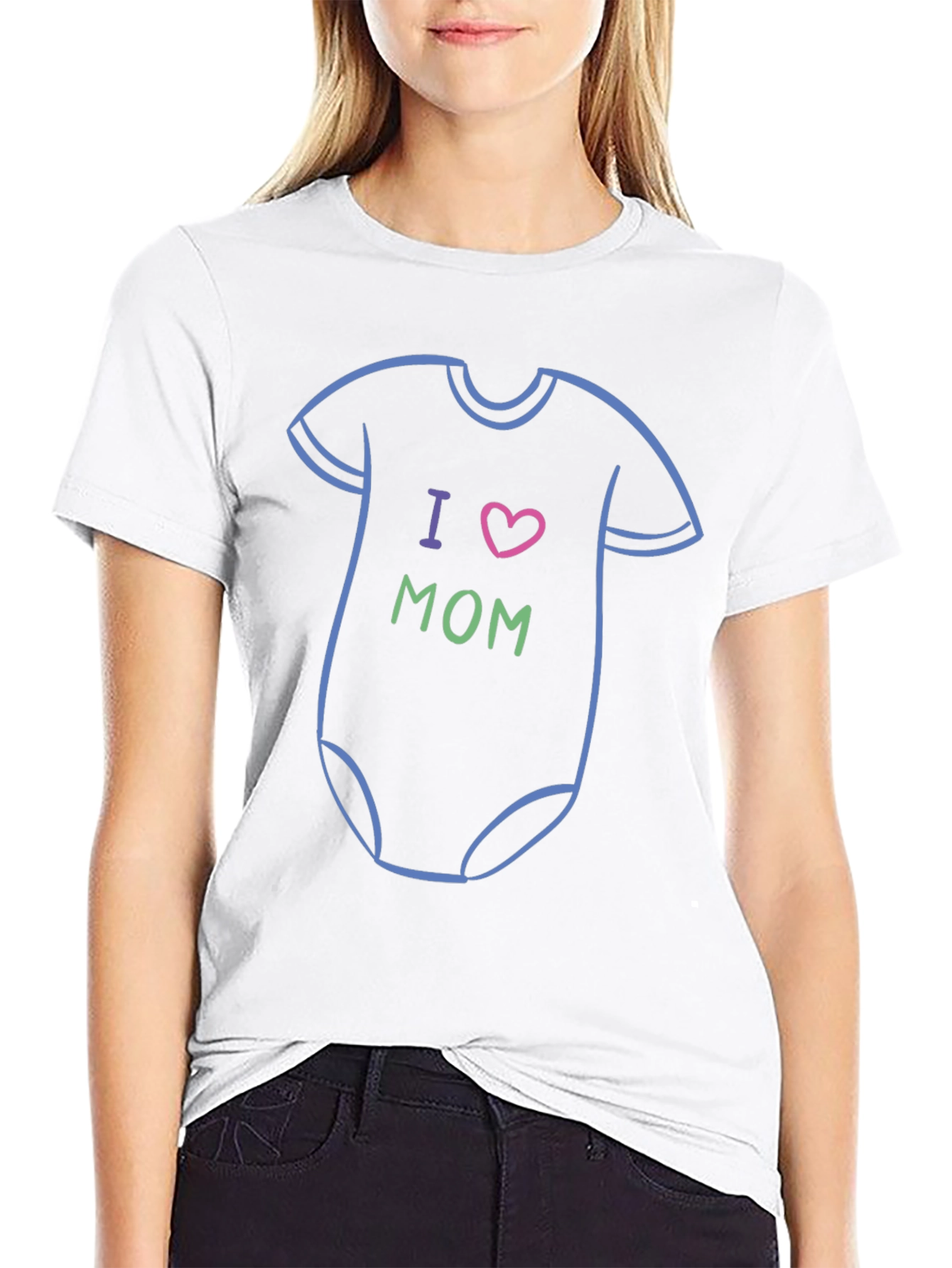I Heart Mom Baby Onesie T-Shirt - Black - 9