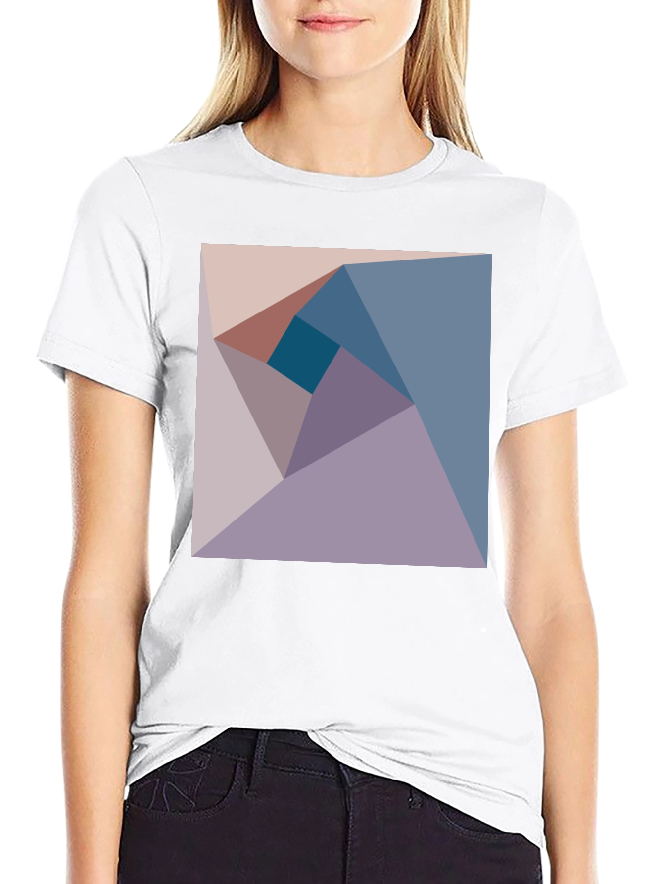 Black Geometric Design Tee - Abstract Art Shirt view 9