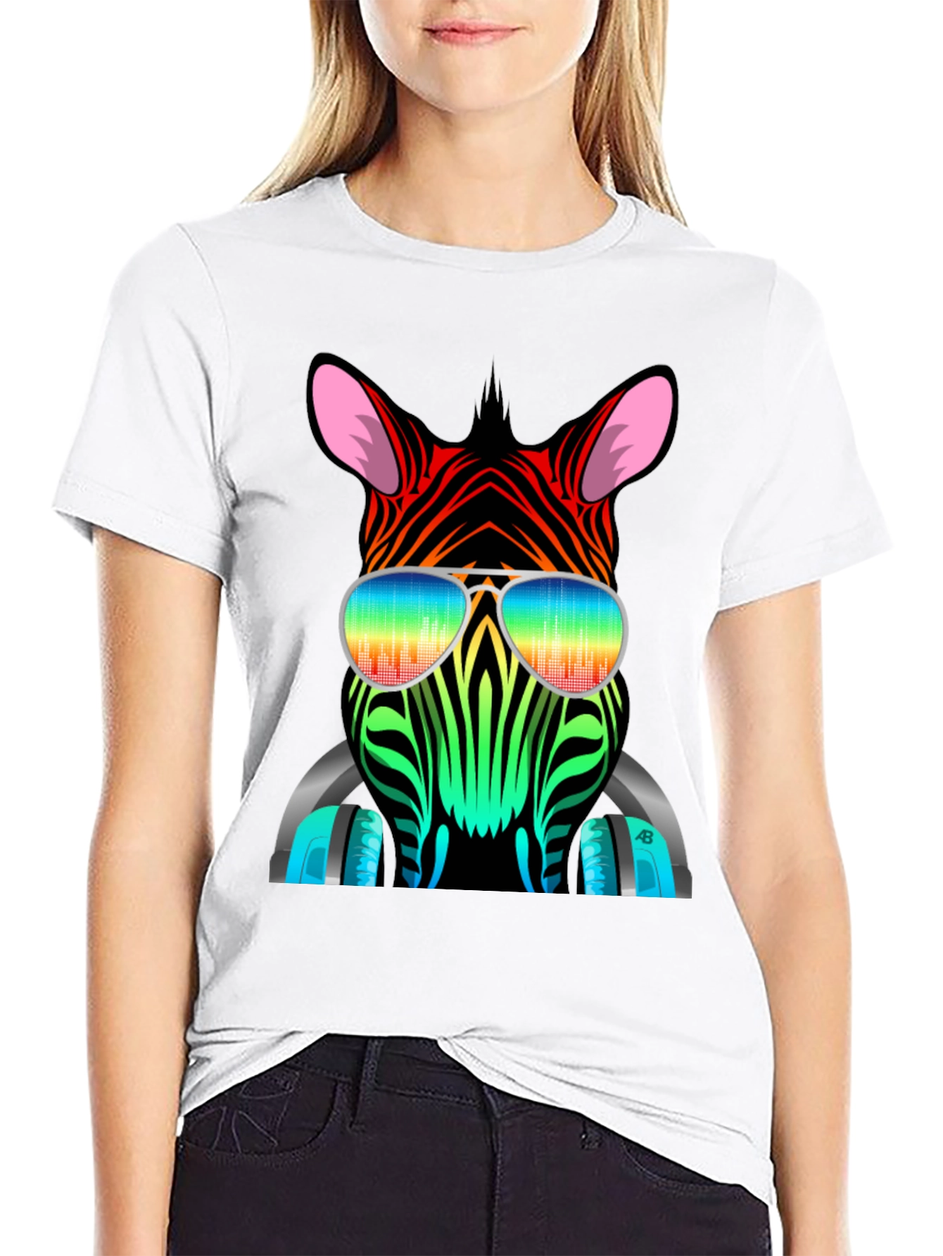 Black Cool Zebra Graphic Tee view 9