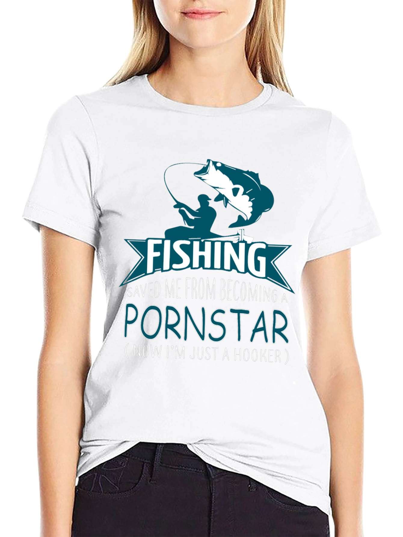 Black Fishing Hook T-Shirt Novelty Gift view 9
