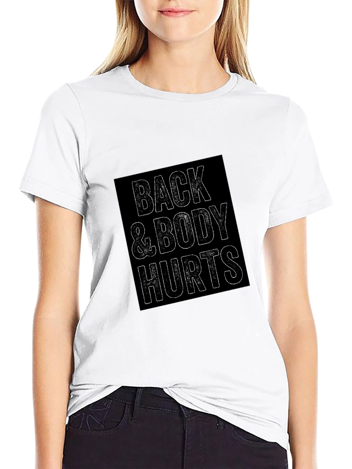 Black Back & Body Hurts Graphic Tee - Black view 9
