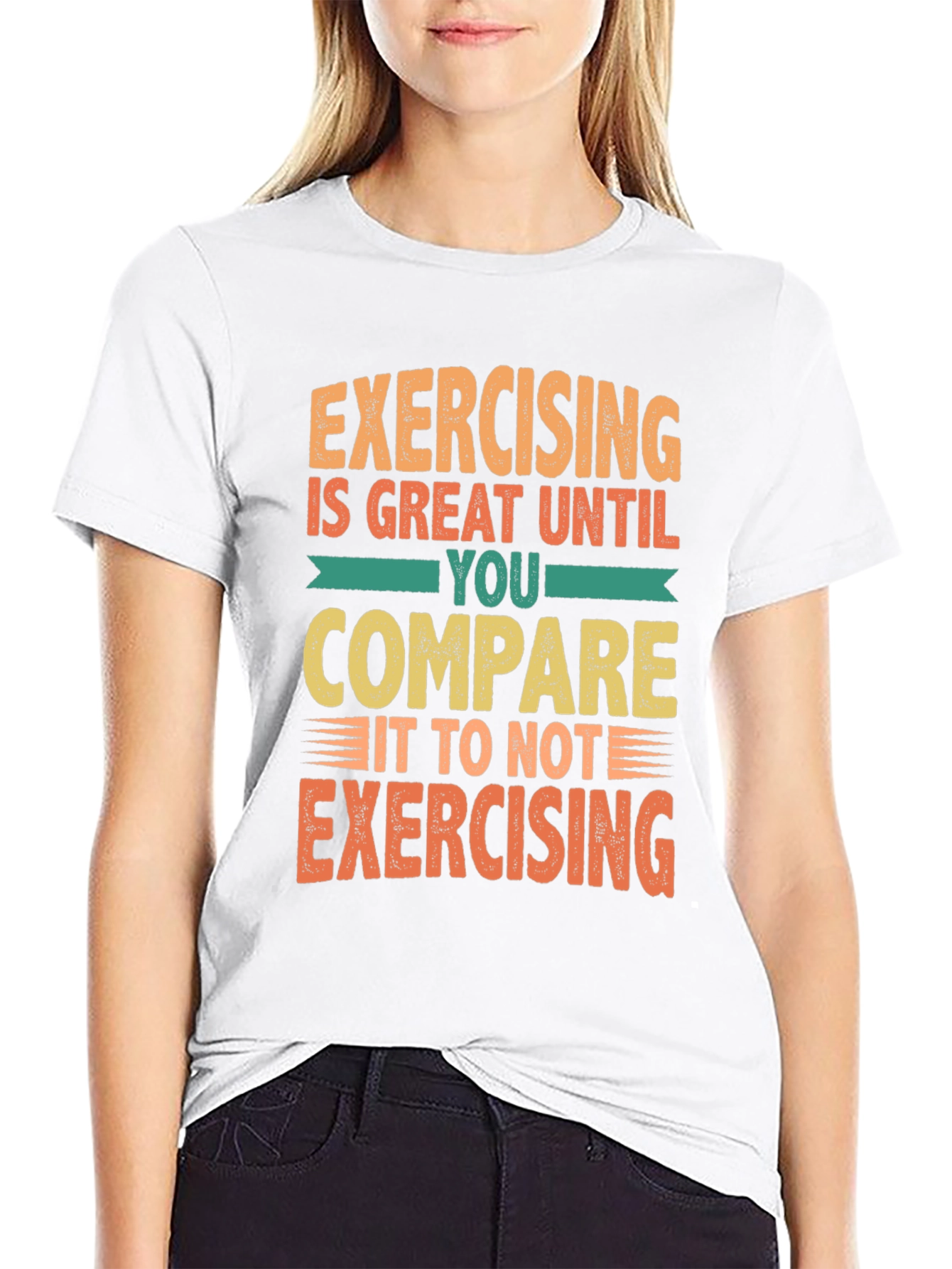 Black Funny Exercising T-Shirt view 9