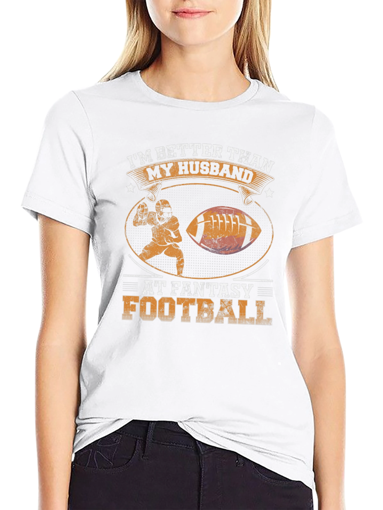 Black Funny Fantasy Football Wife T-Shirt view 9