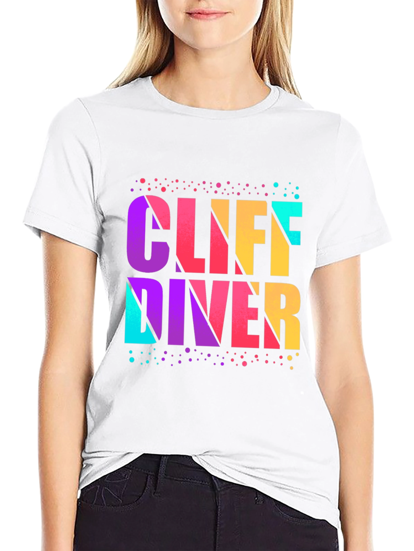 Black Cliff Diver Graphic T-Shirt - Vibrant Design view 9