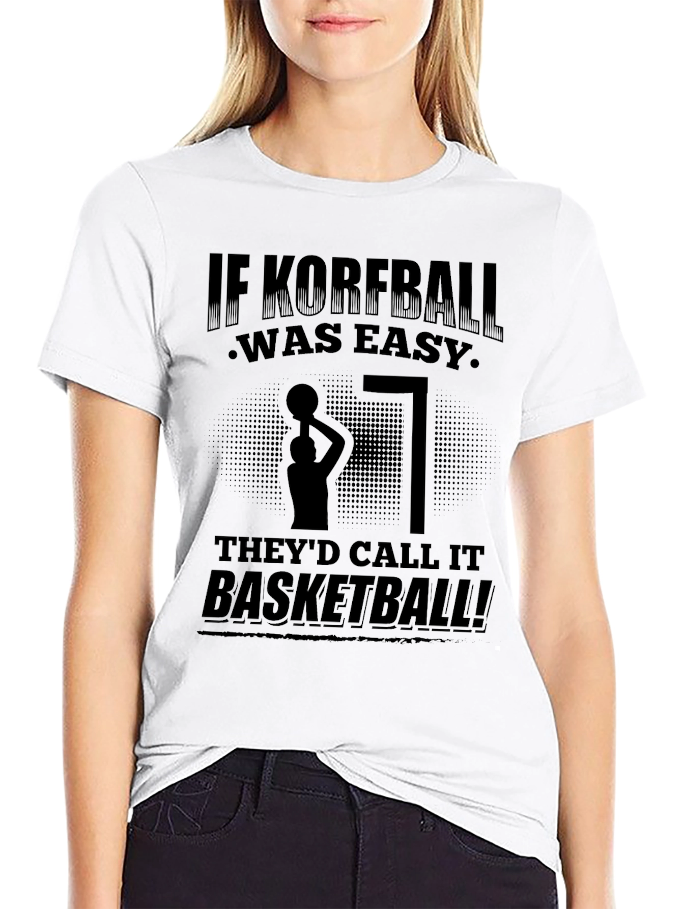 Black Korfball vs Basketball T-Shirt view 9