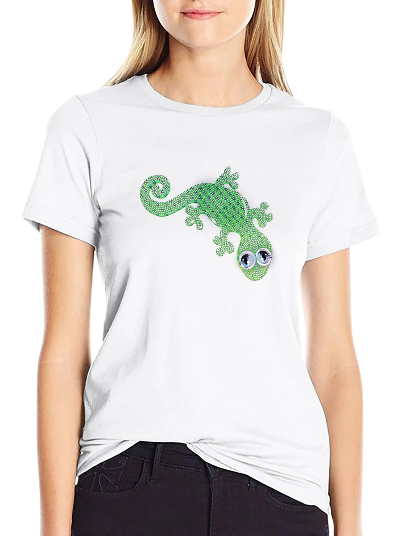 Black Green Gecko Graphic Tee view 9