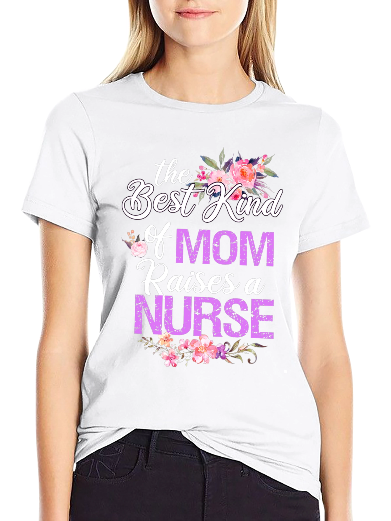 Black Best Kind of Mom Nurse T-Shirt view 9