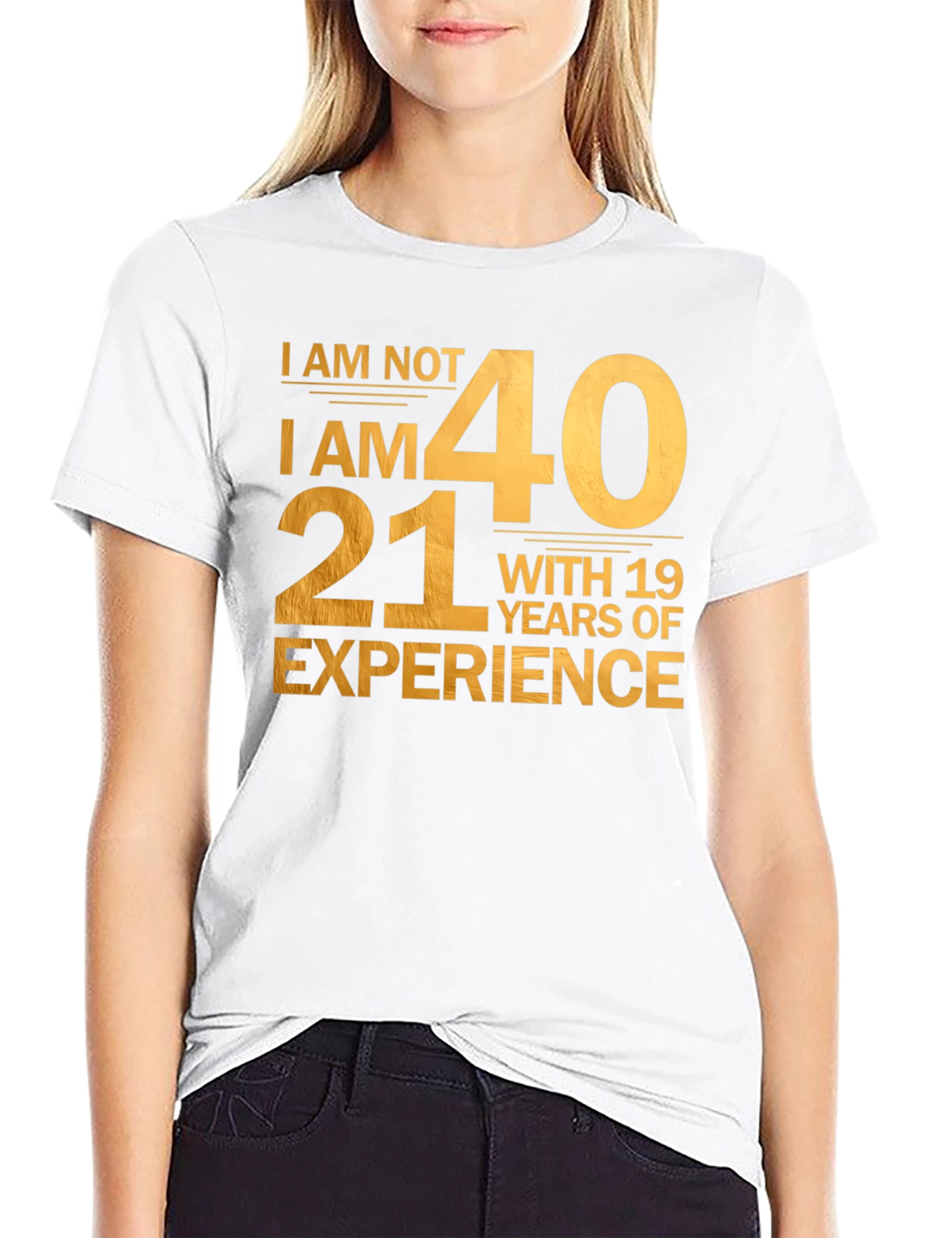Black Funny 40th Birthday T-Shirt - 21 with 19 Years Experience view 9