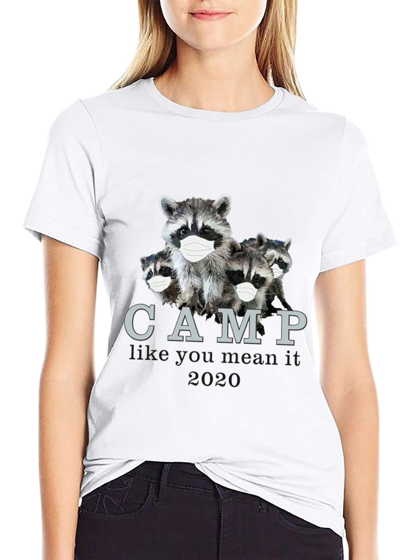 Black Raccoon Camp T-Shirt: Masked & Ready for 2020 view 9